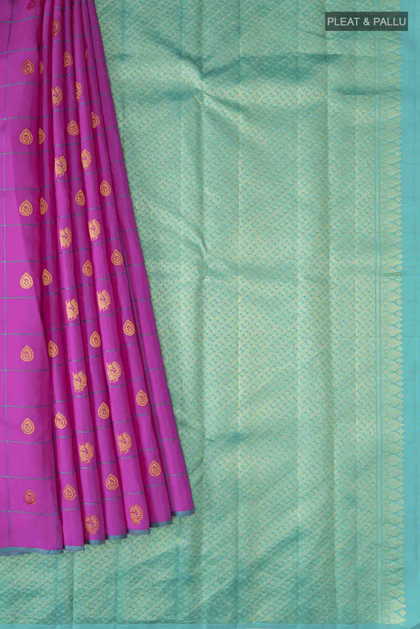 Pink Kanchipuram Silk Saree - Image 4