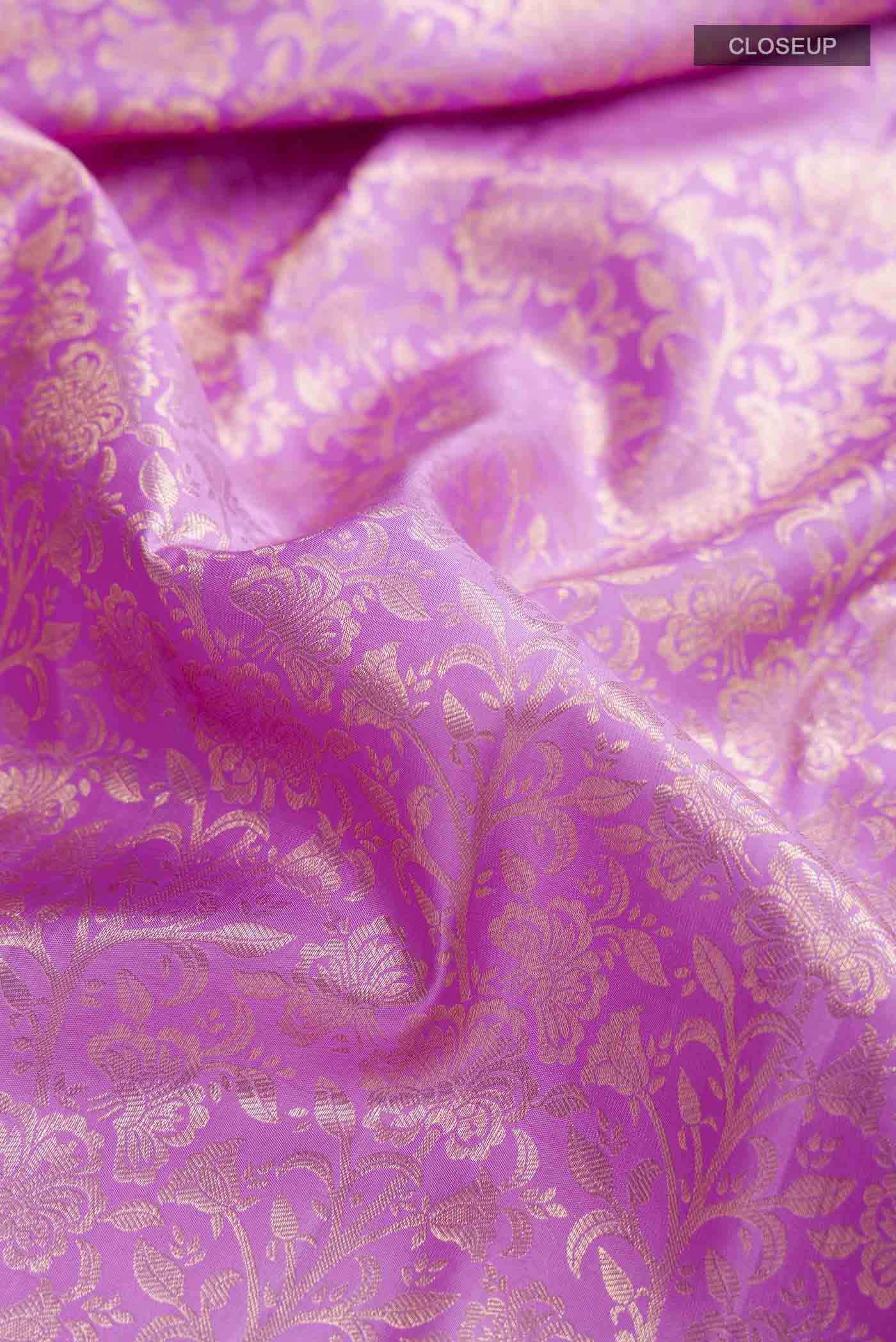 Lavender Kanchipuram Silk Saree - Image 2