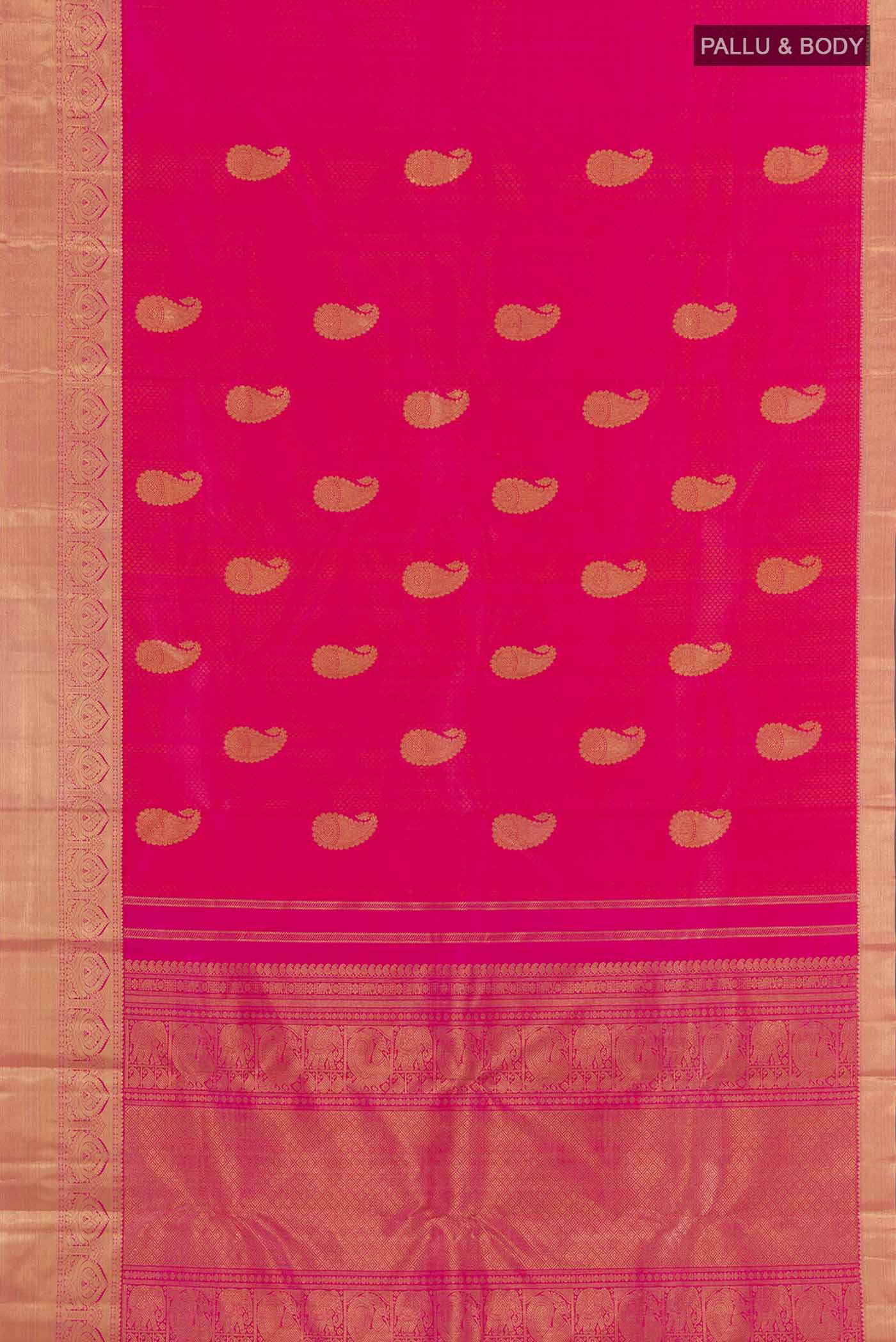 Pink Kanjivaram Silk Saree - Image 6