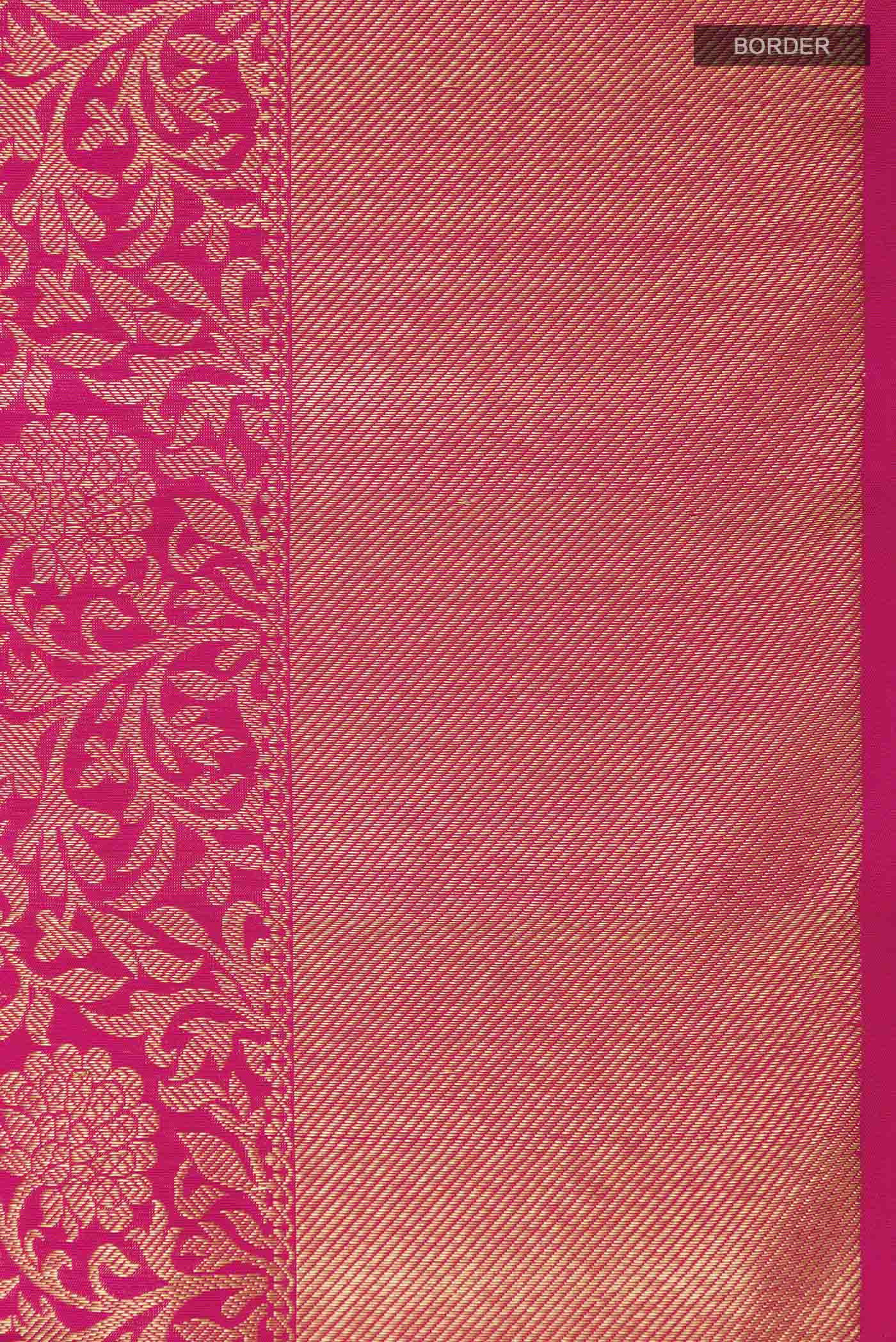Pure Silk Pure Zari Pink Kanjivaram Saree - Image 3