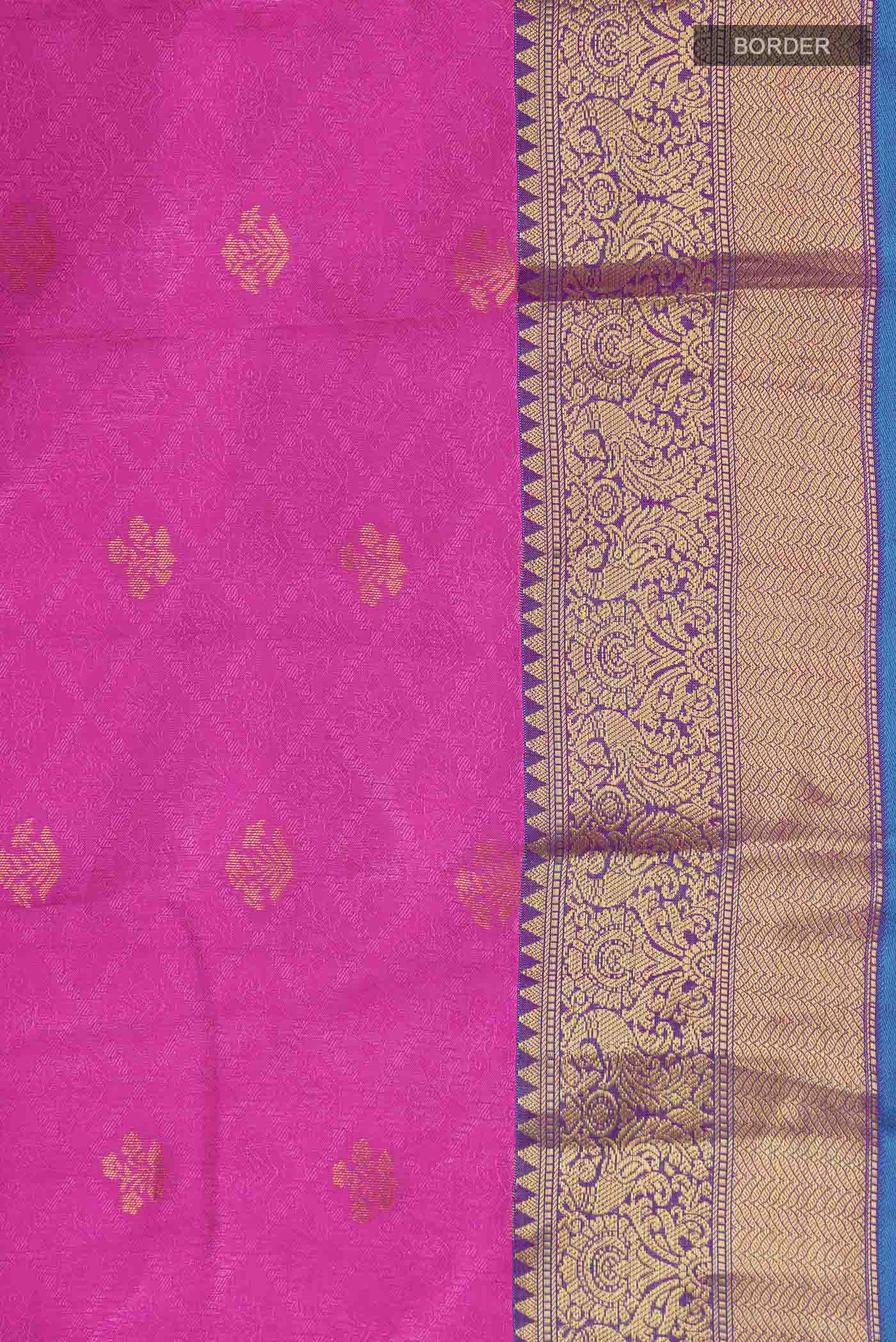 Pink Kanchipuram Silk Saree - Image 3
