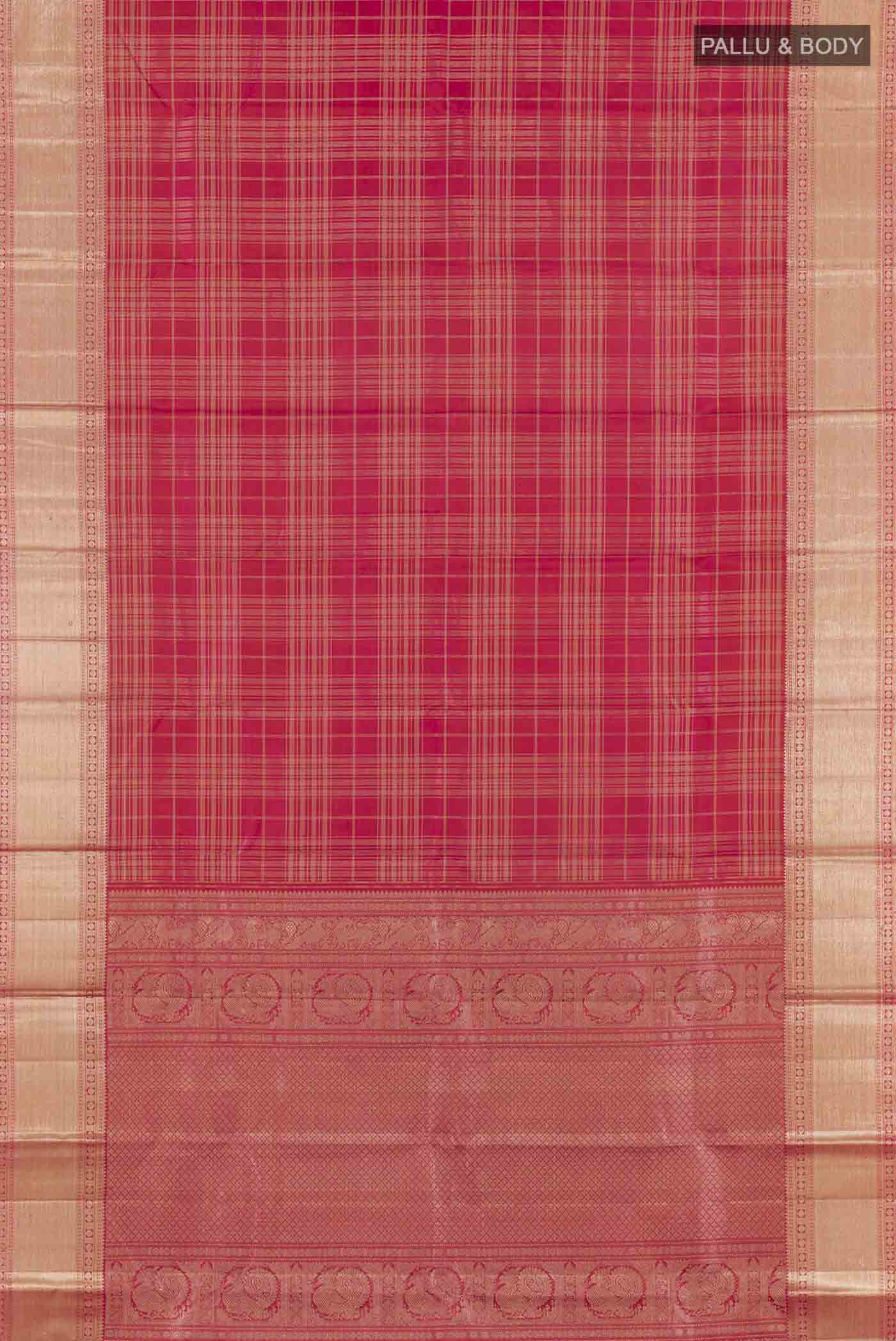 Pink Kanchipuram Silk Saree - Image 6