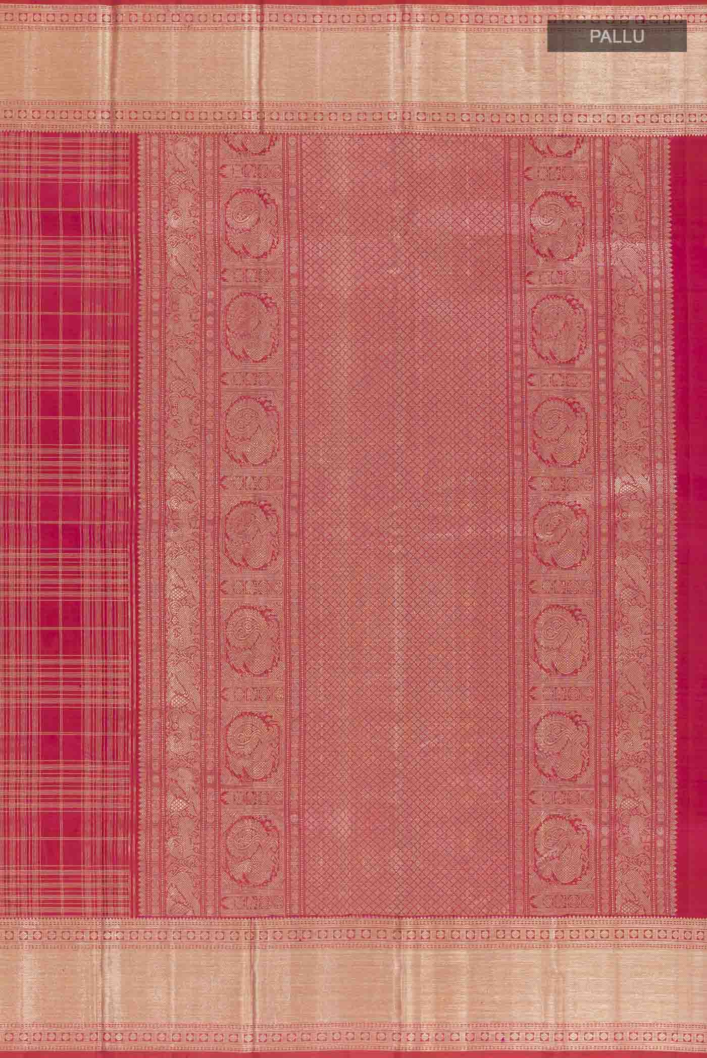 Pink Kanchipuram Silk Saree - Image 7