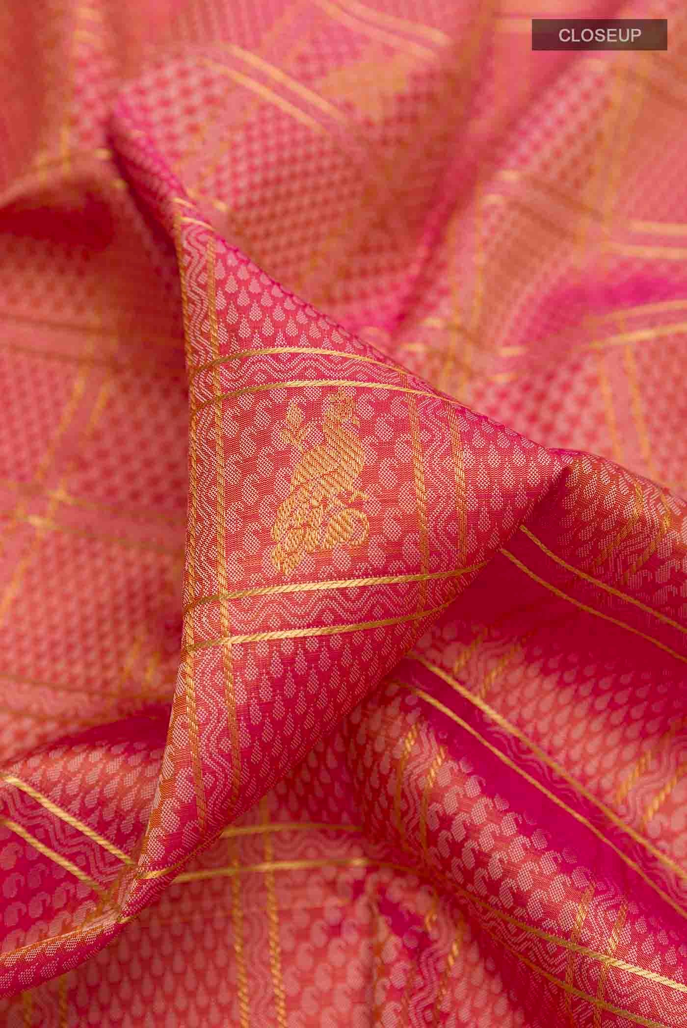 Pink Kanjivaram Silk Saree - Image 2