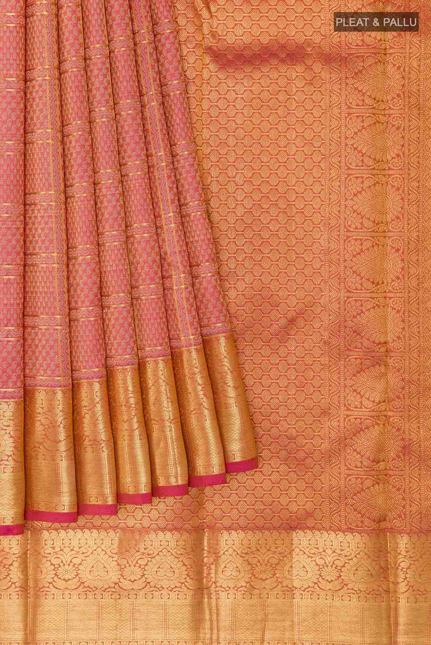 Pink Kanjivaram Silk Saree - Image 4