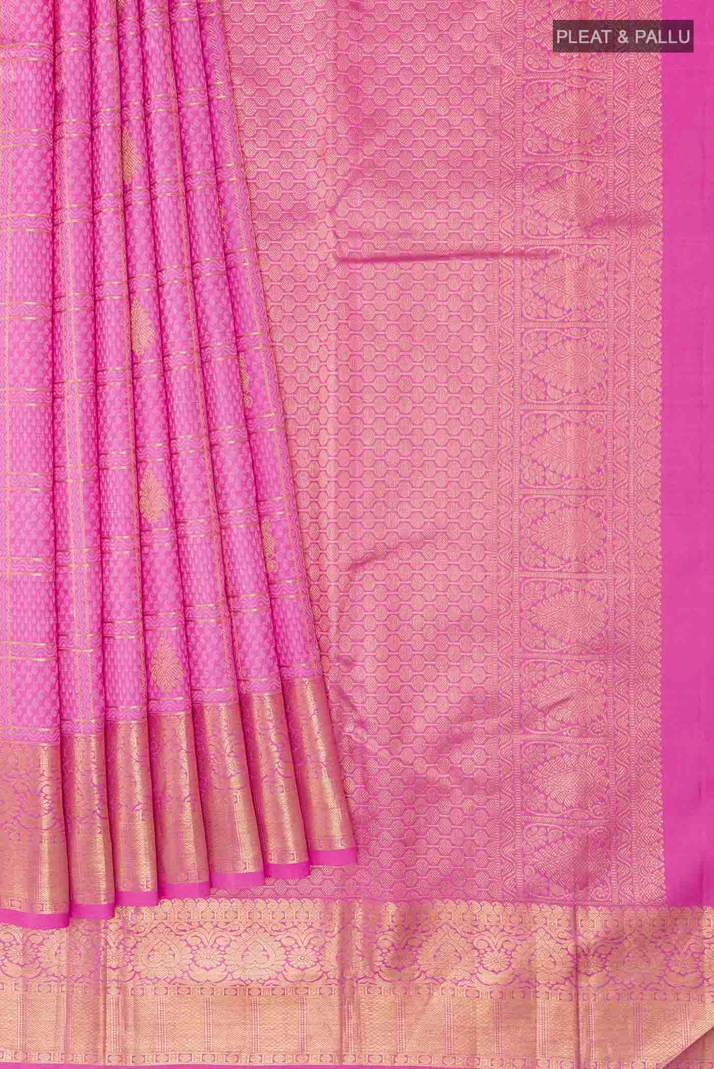 Pink Kanjivaram Silk Saree - Image 4