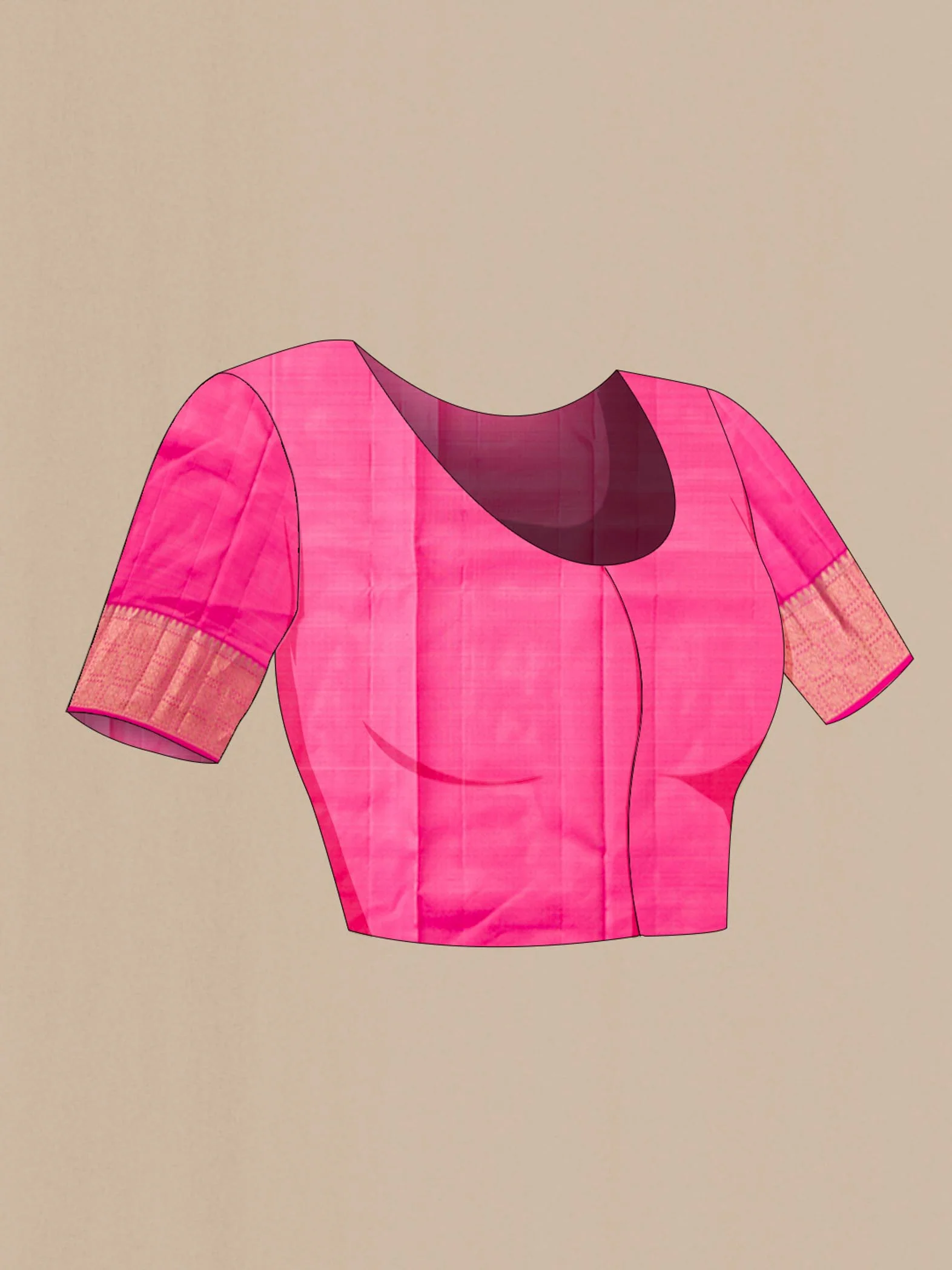 Pink Kanchipuram Silk Saree - Image 5
