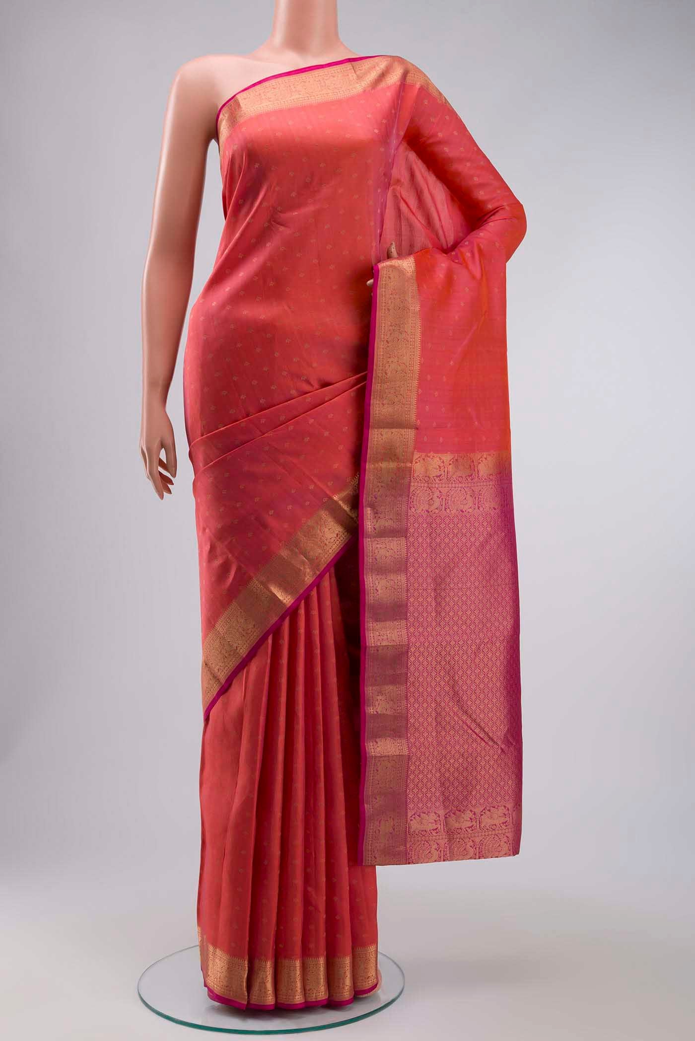 Pink Kanchipuram Silk Saree