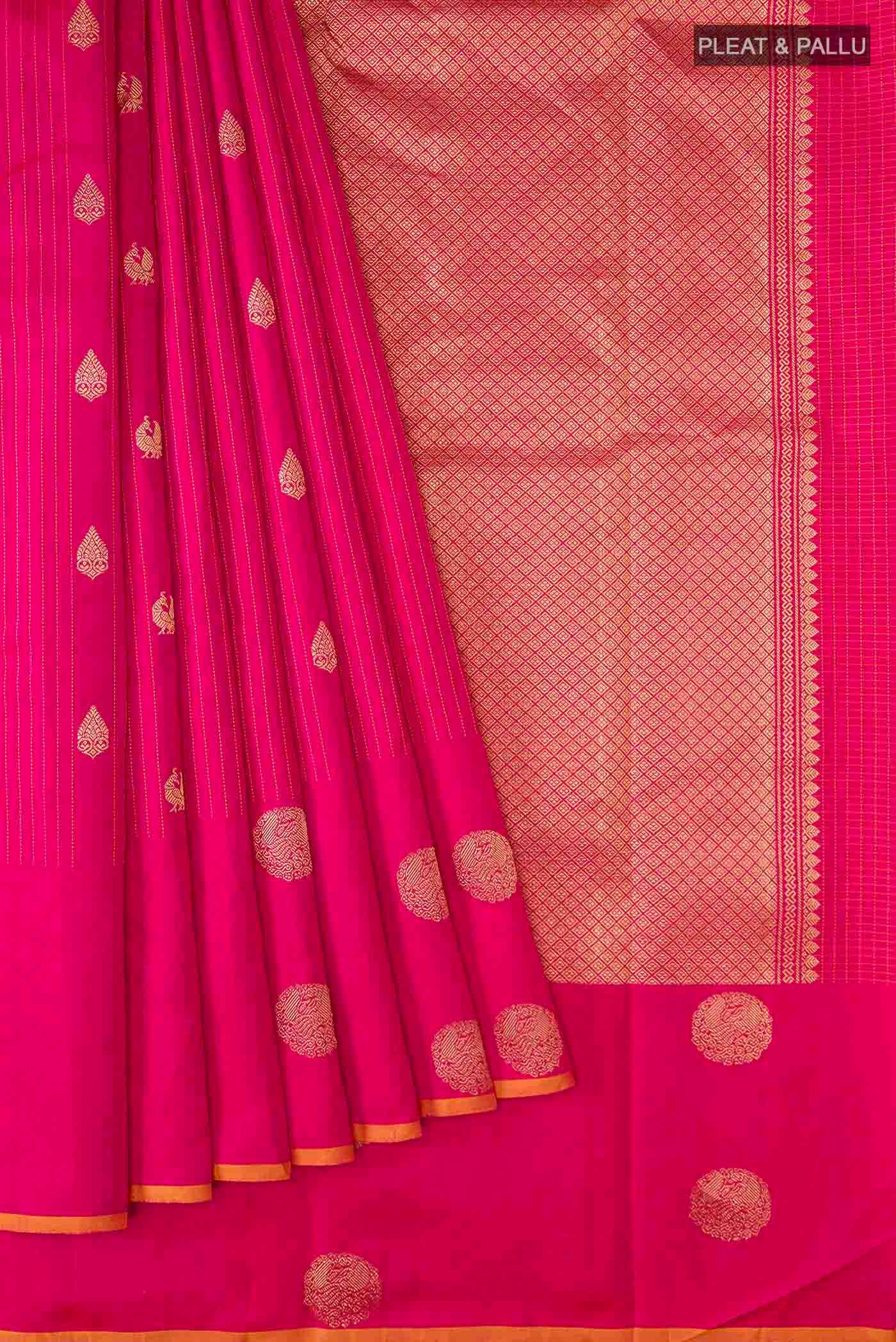 Pink Kanjivaram Silk Saree - Image 4