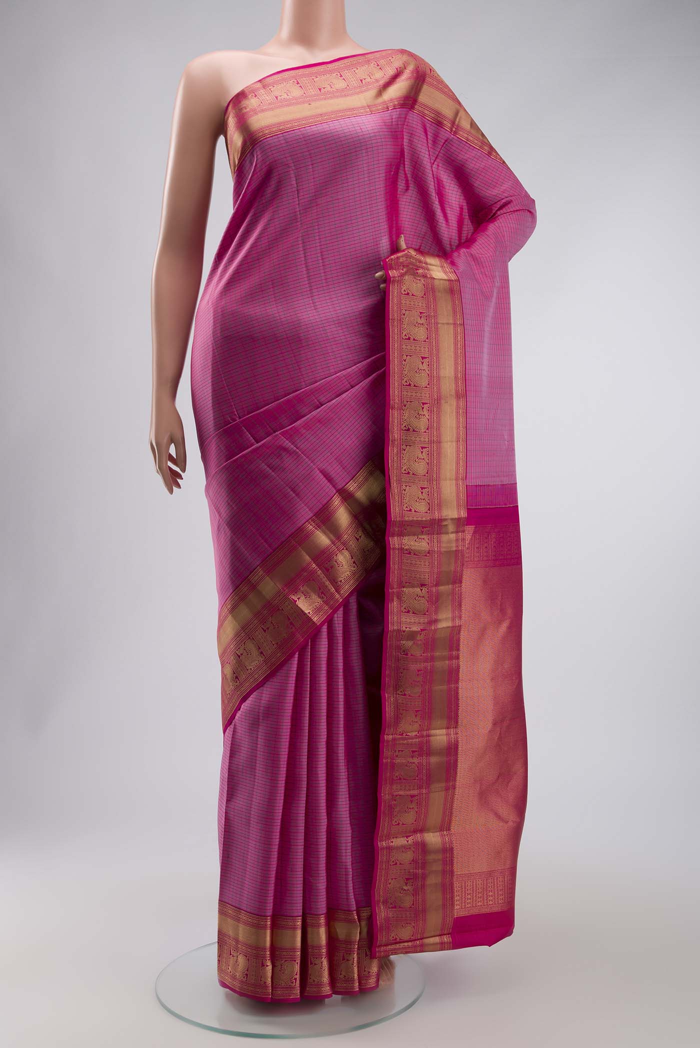 Pink Kanchipuram Silk Saree
