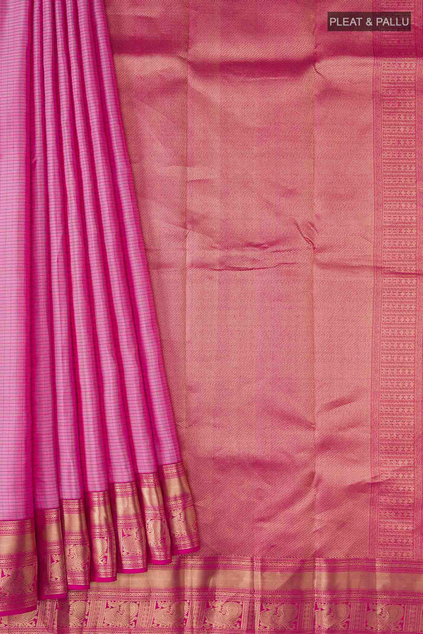 Pink Kanchipuram Silk Saree - Image 4
