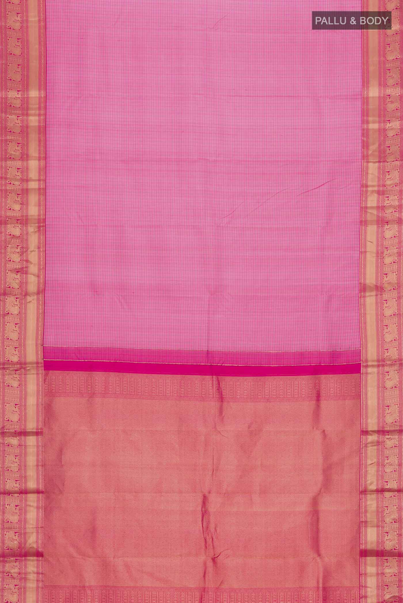 Pink Kanchipuram Silk Saree - Image 6