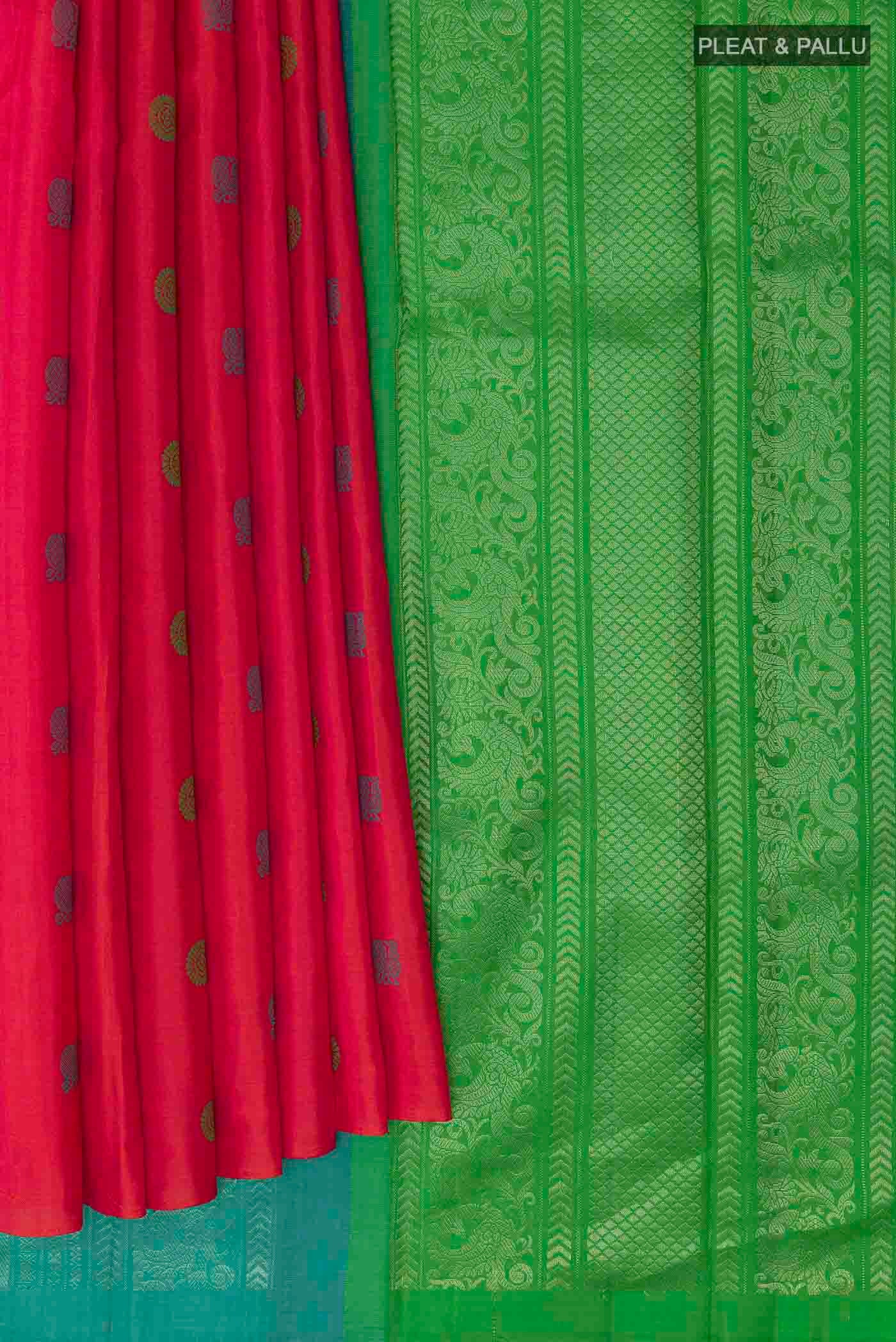 Pink Kanchipuram Silk Saree - Image 4