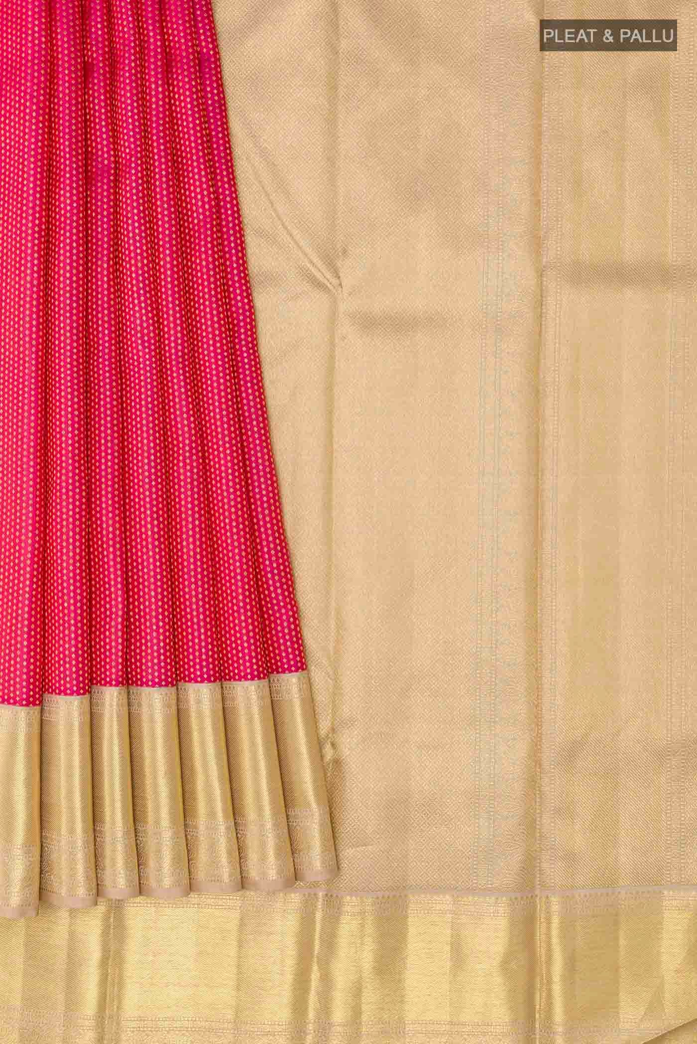 Pink Kanchipuram Silk Saree - Image 4