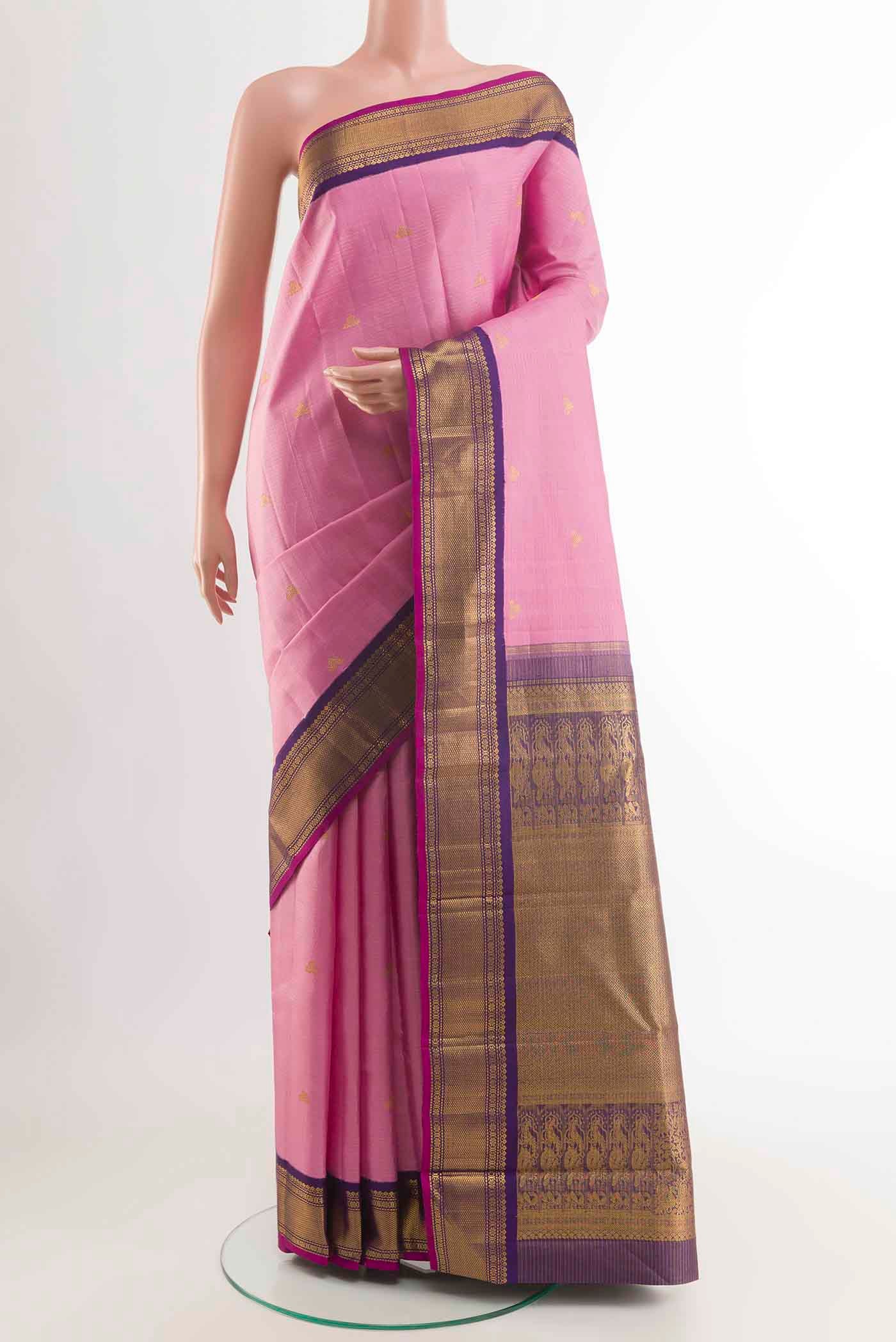 Pink Kanjivaram Silk Saree