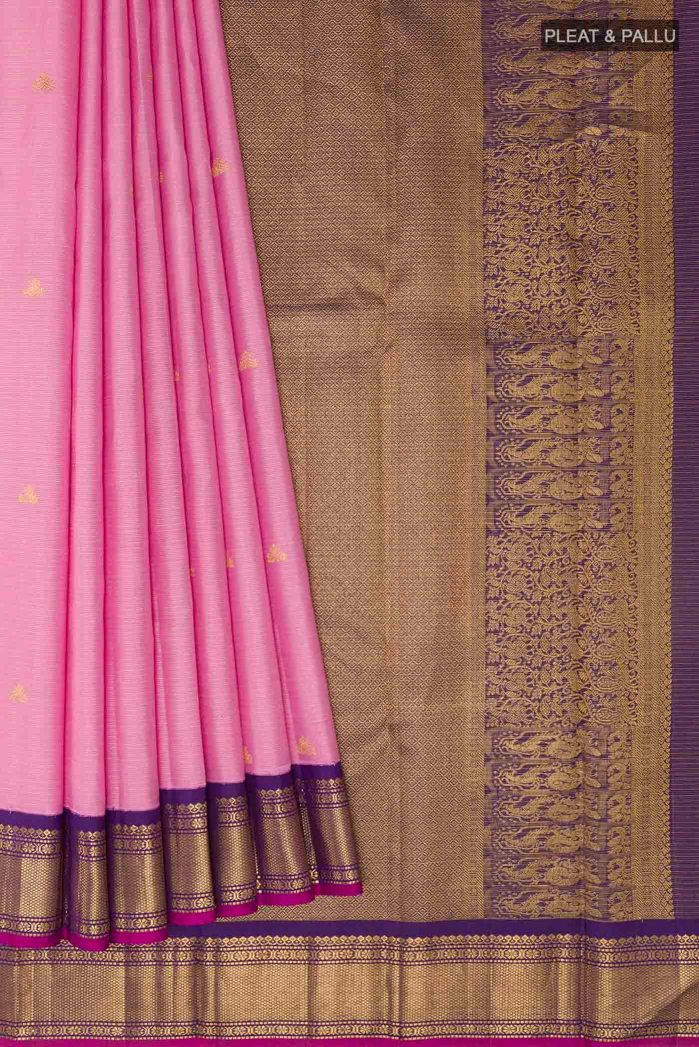 Pink Kanjivaram Silk Saree - Image 4
