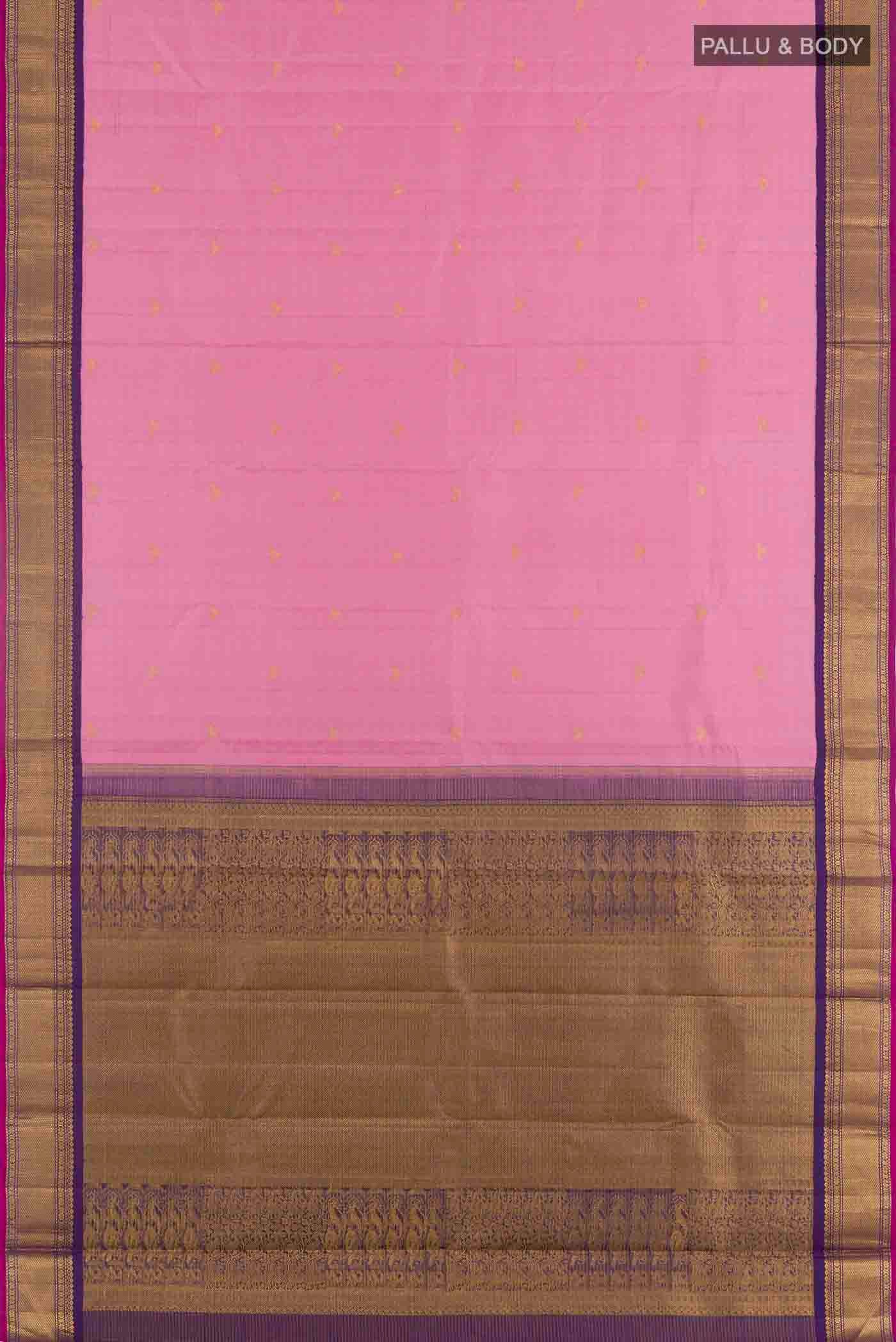 Pink Kanjivaram Silk Saree - Image 6