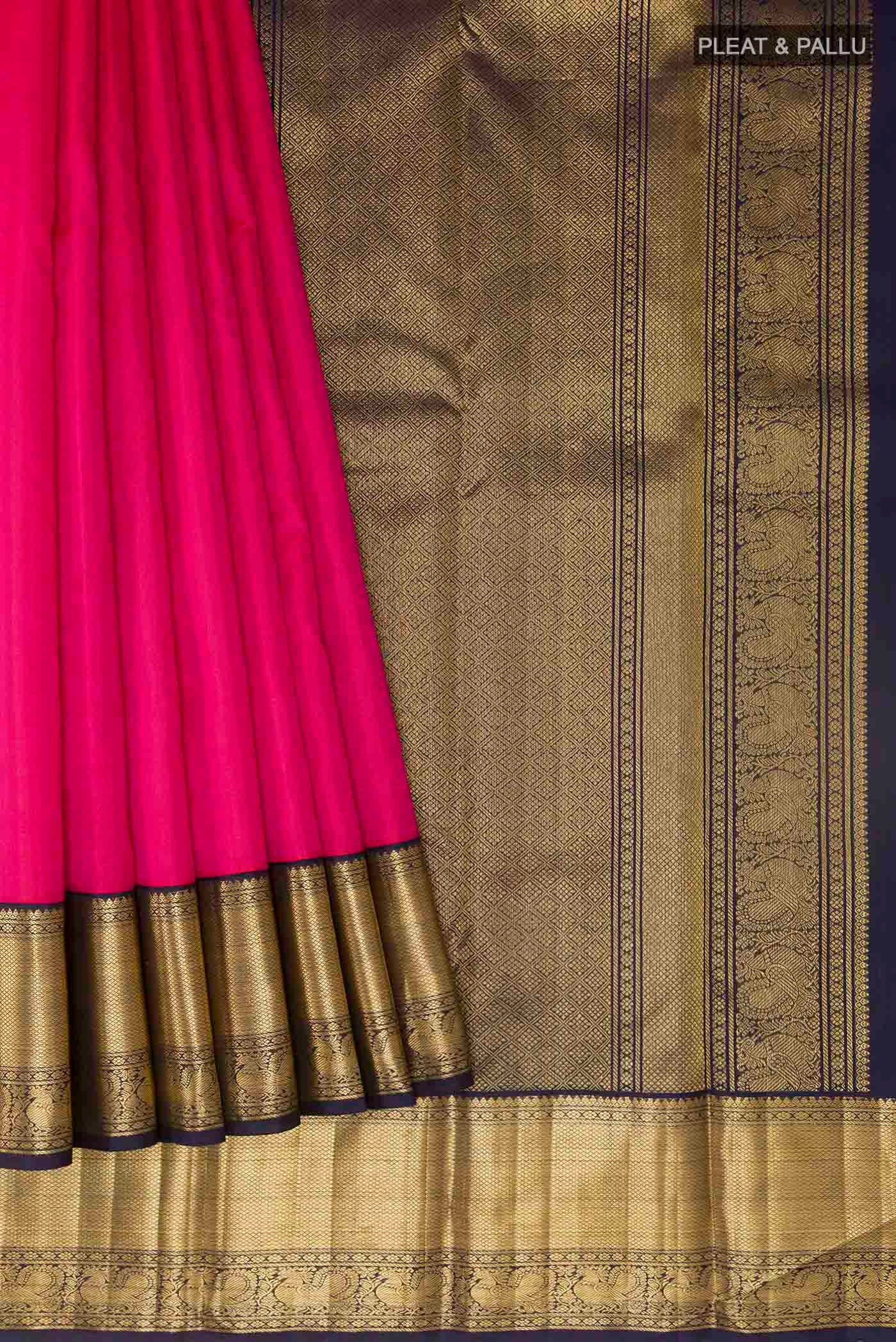 Pink Kanjivaram Silk Saree - Image 4
