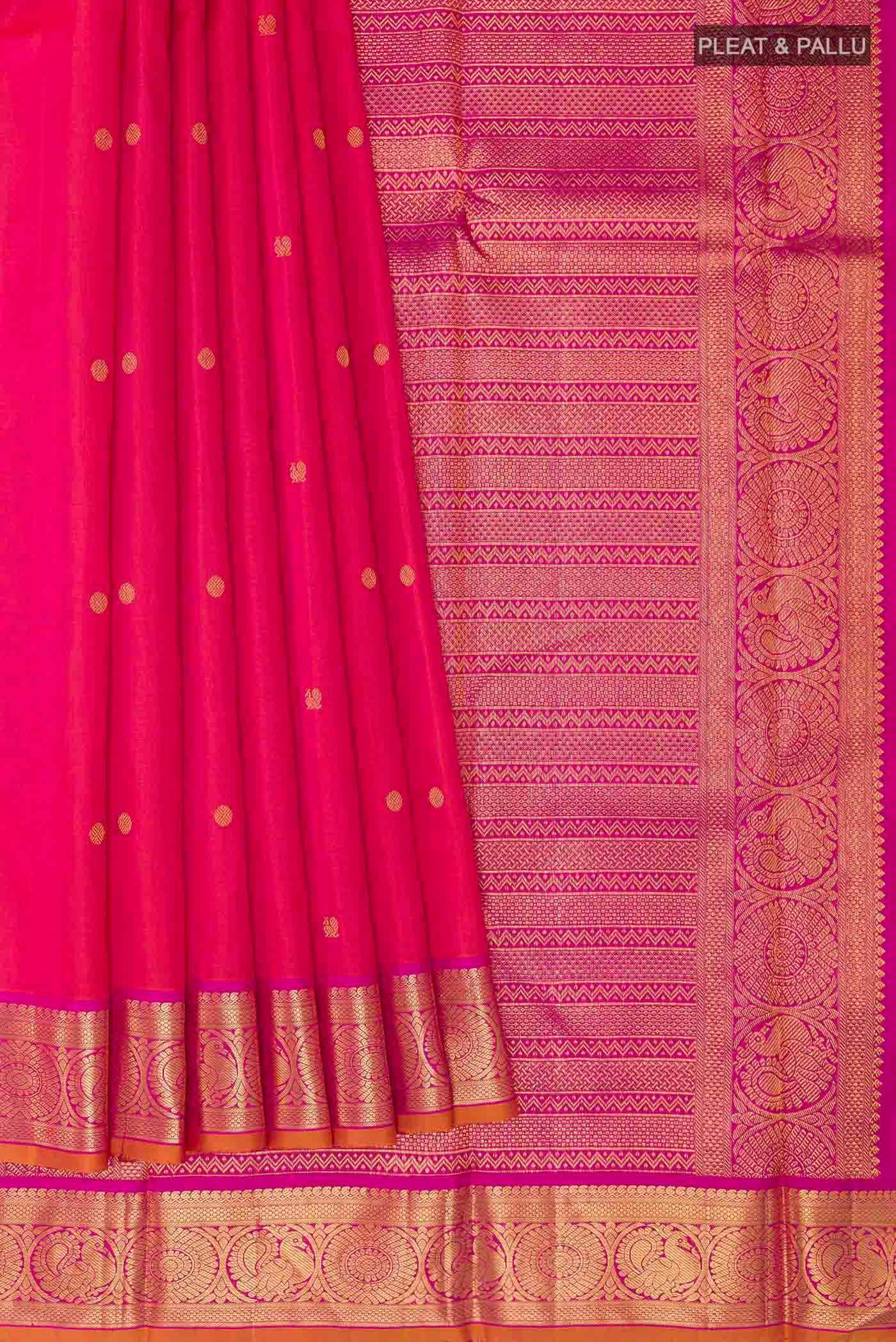 Pink Kanchipuram Silk Saree - Image 4