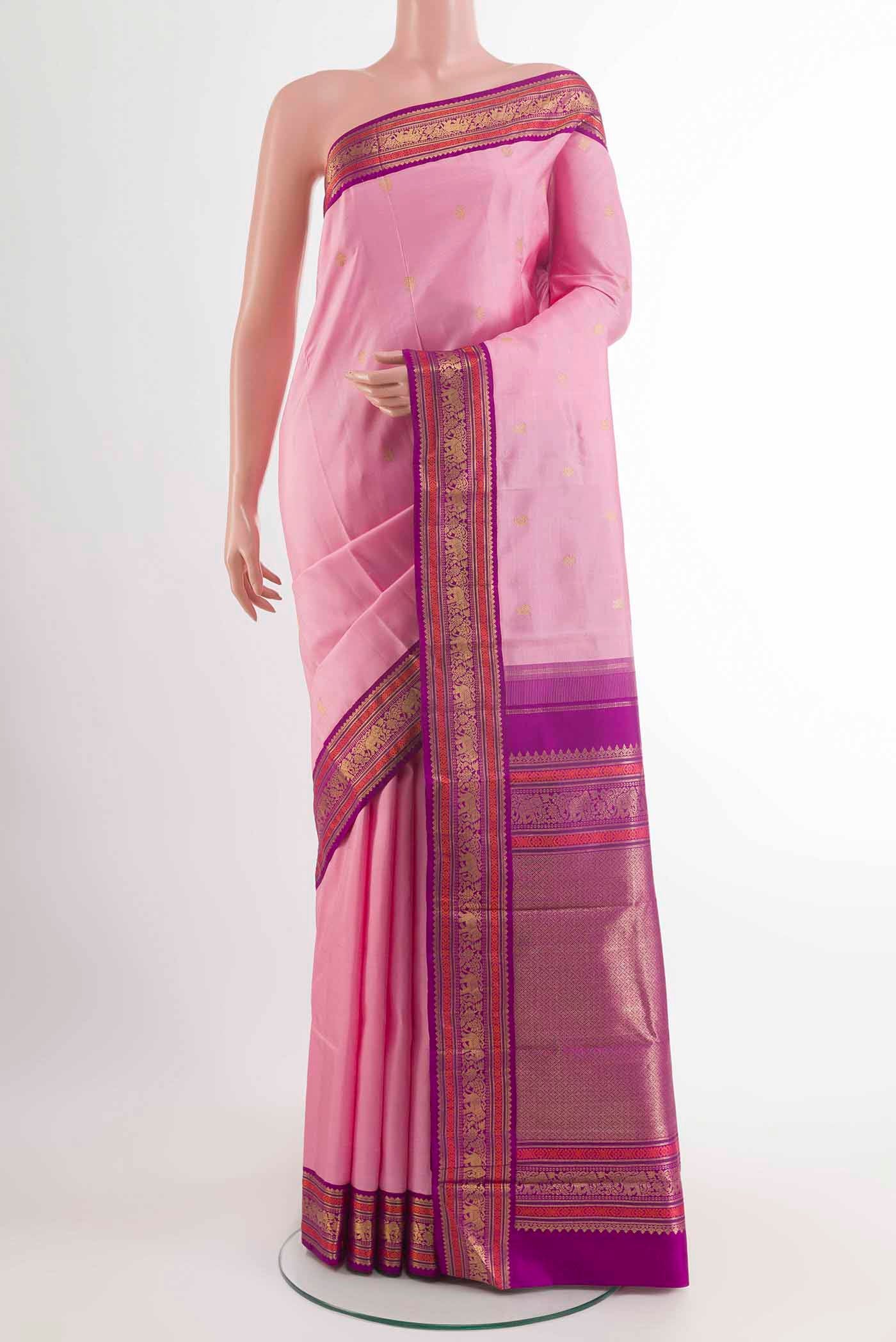 Pink Kanjivaram Silk Saree