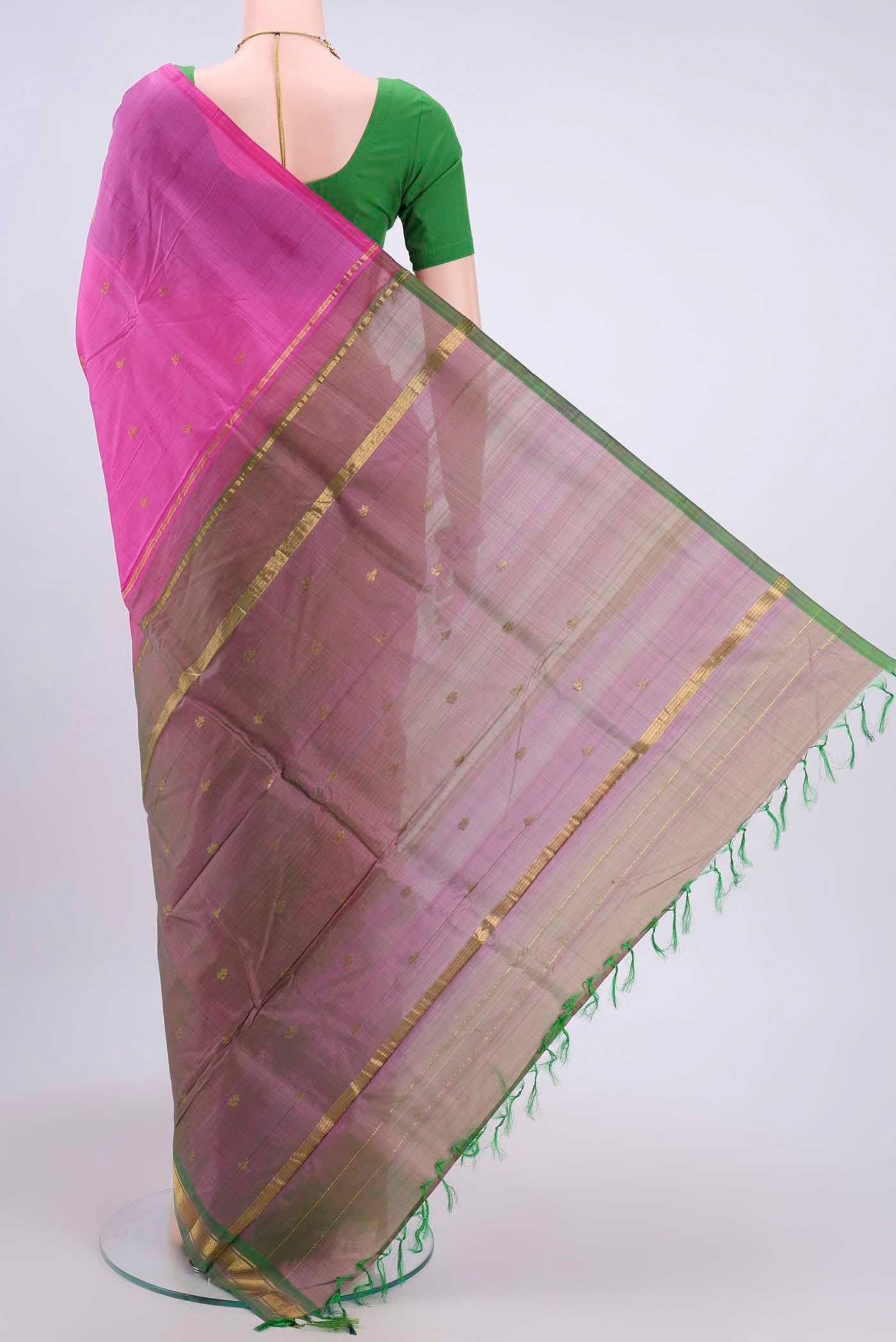 Pink Kanchipuram Silk Saree - Image 3