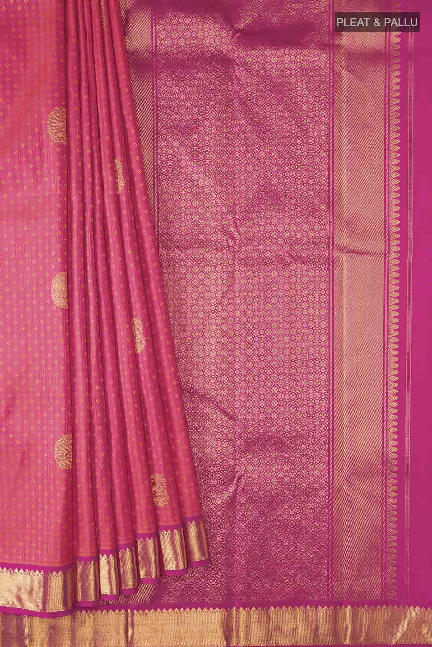 Pink Kanjivaram Silk Saree - Image 4