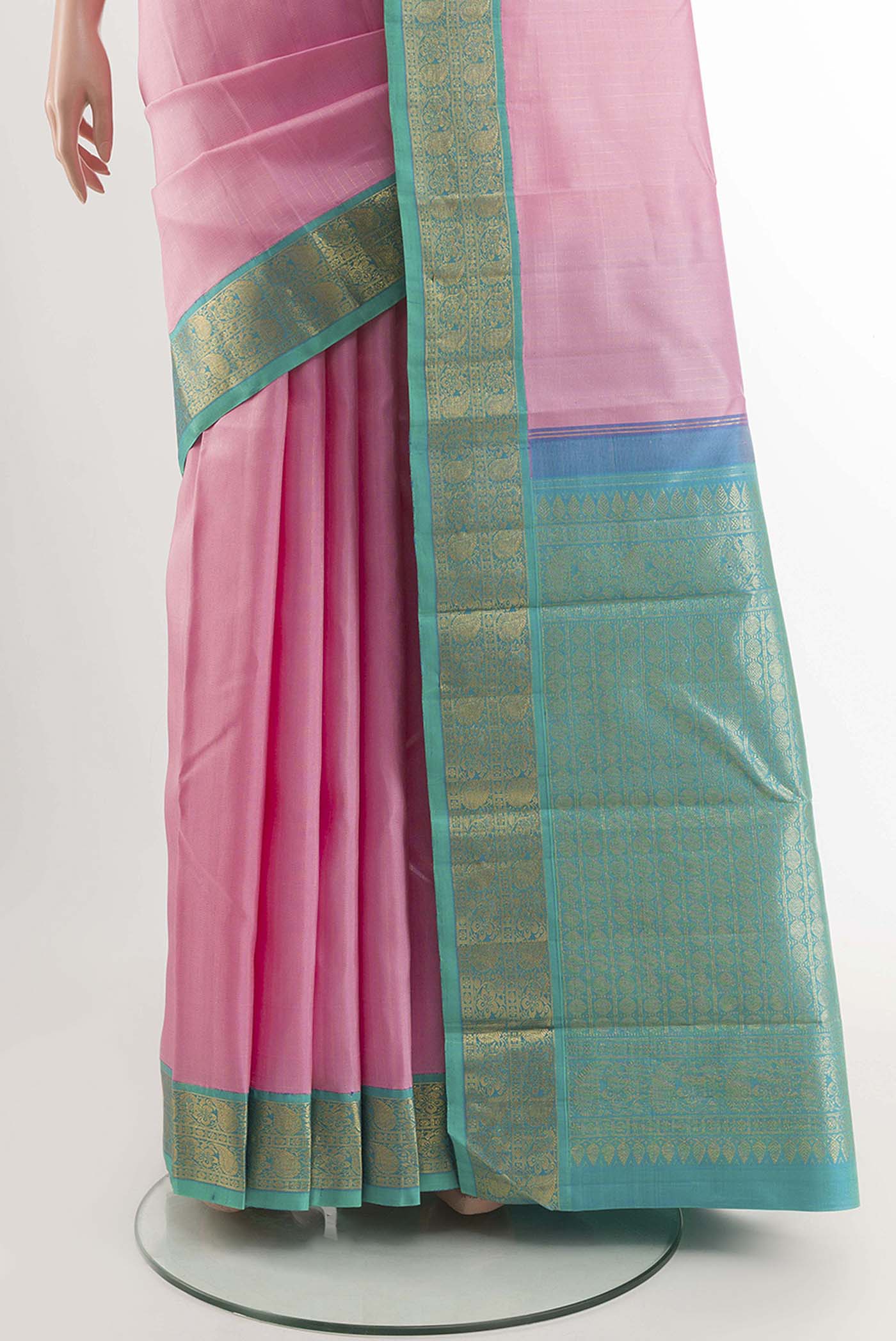 Pink Kanjivaram Silk Saree - Image 3