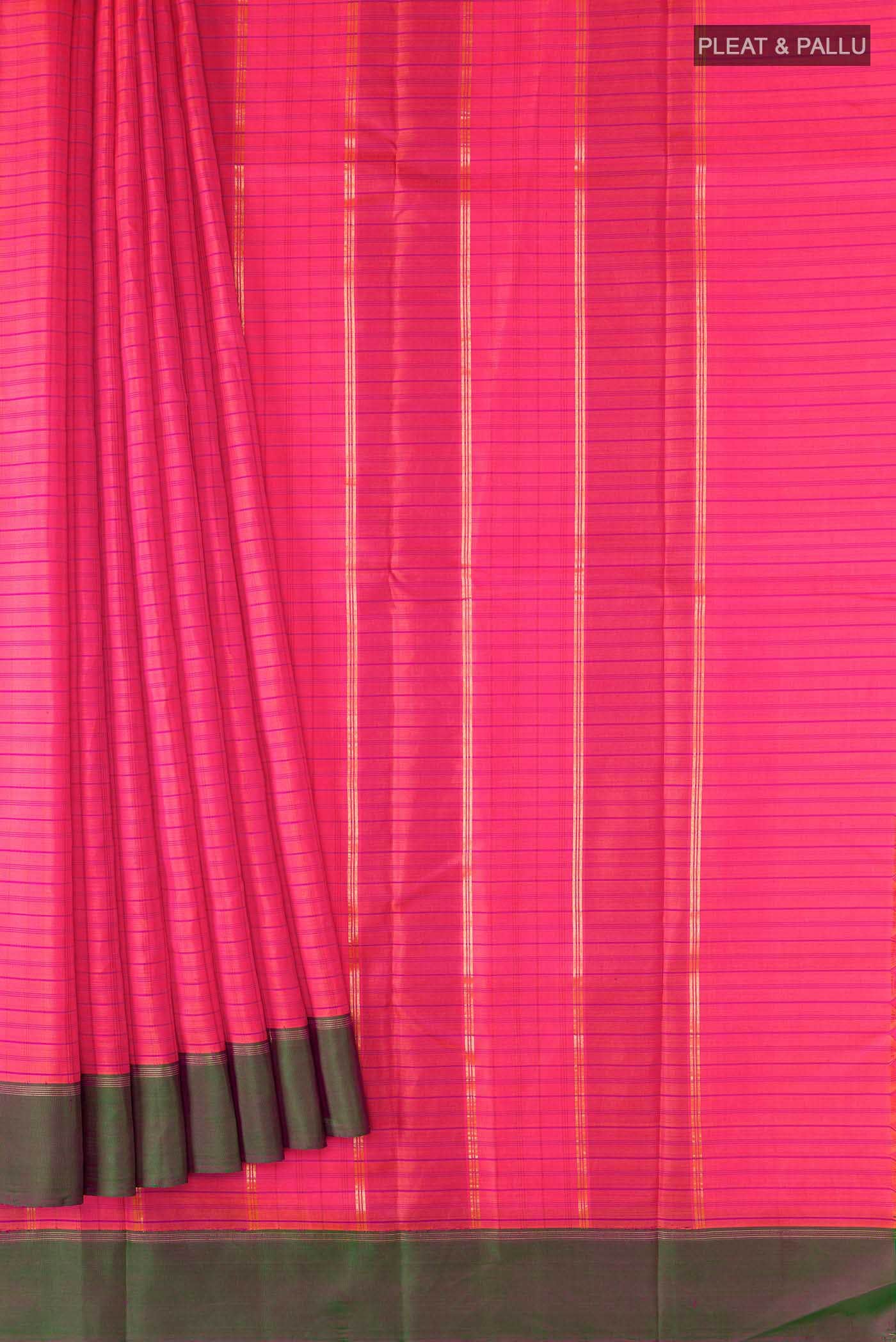Pink Kanchipuram Silk Saree - Image 2