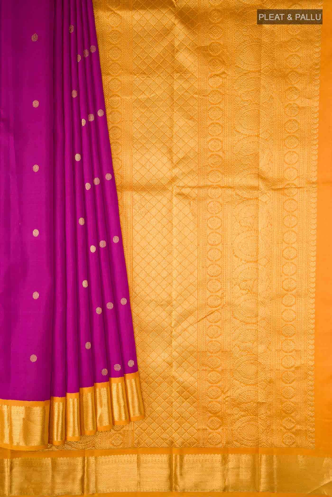 Magenta Kanjivaram Silk Saree - Image 2