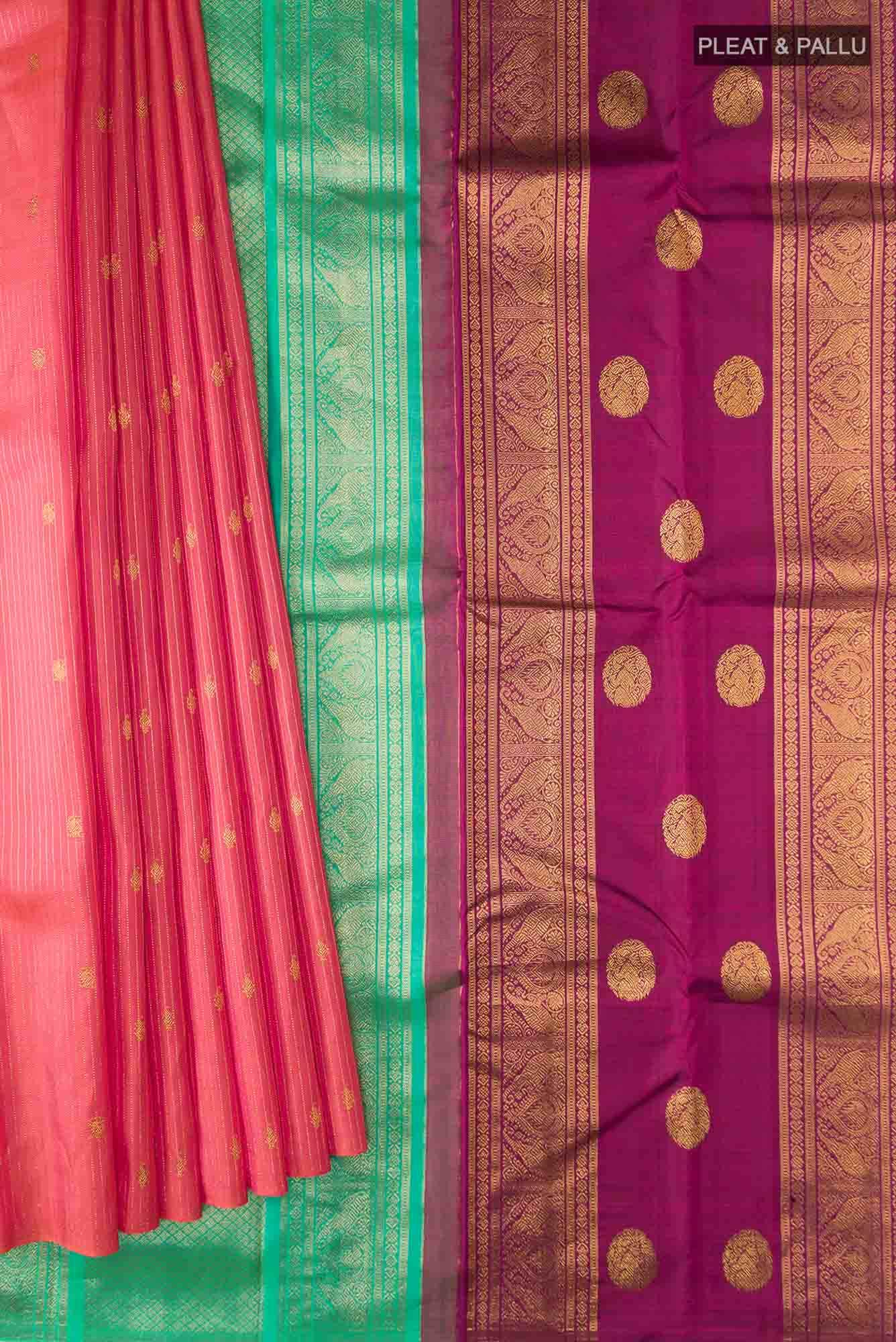 Pink Kanchipuram Silk Saree - Image 2