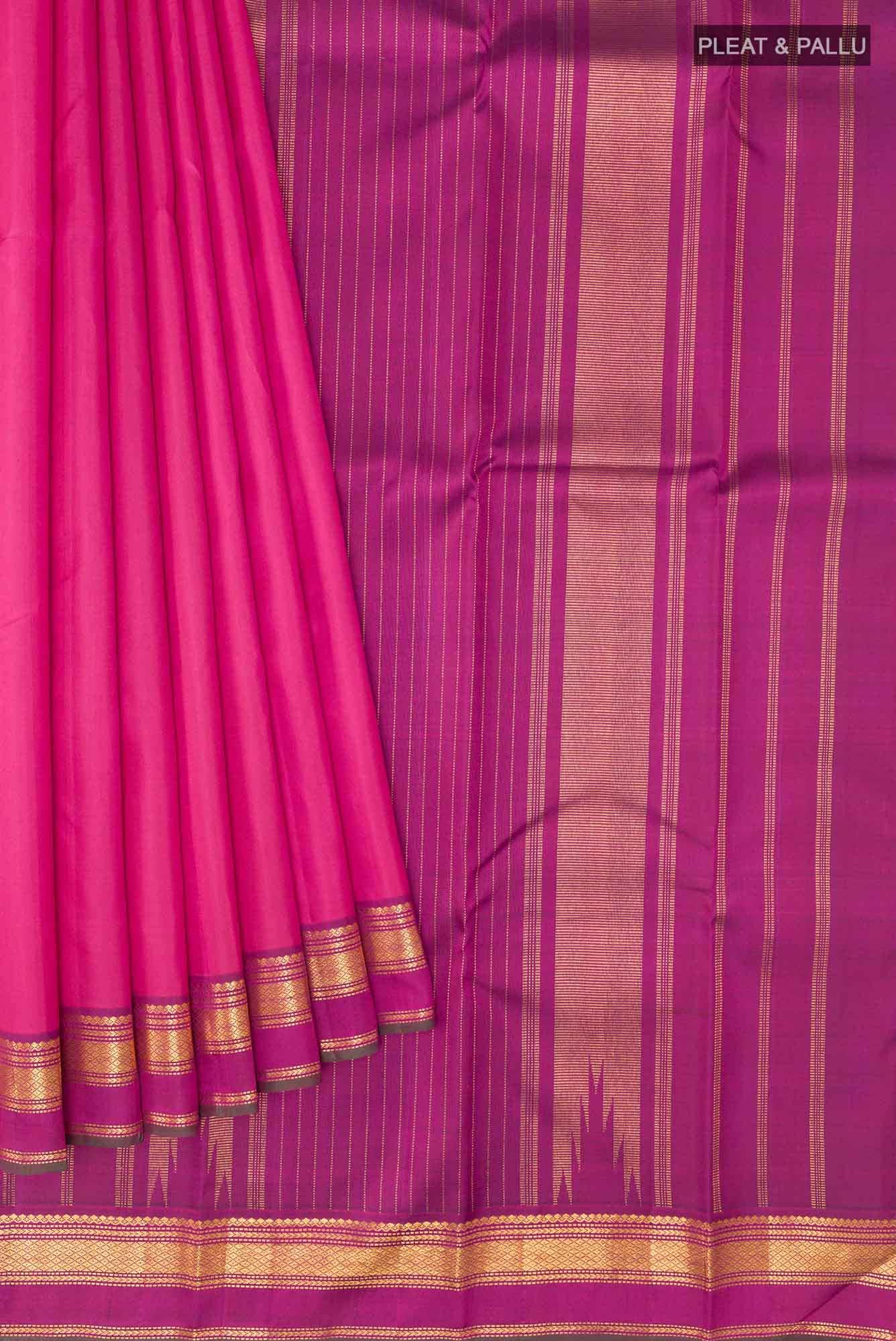 Pink Kanjivaram Silk Saree - Image 2