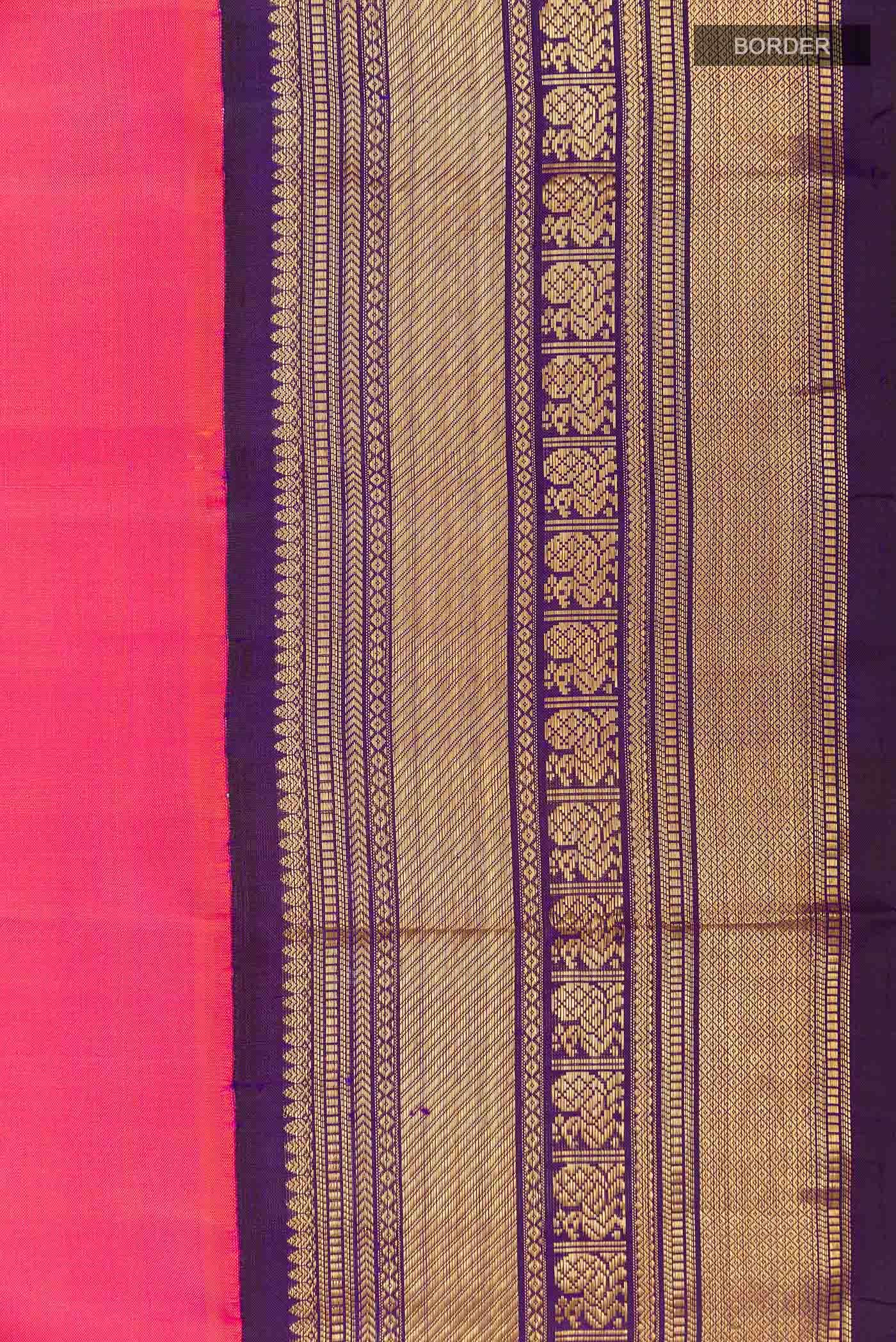 Pink Kanjivaram Silk Saree - Image 6