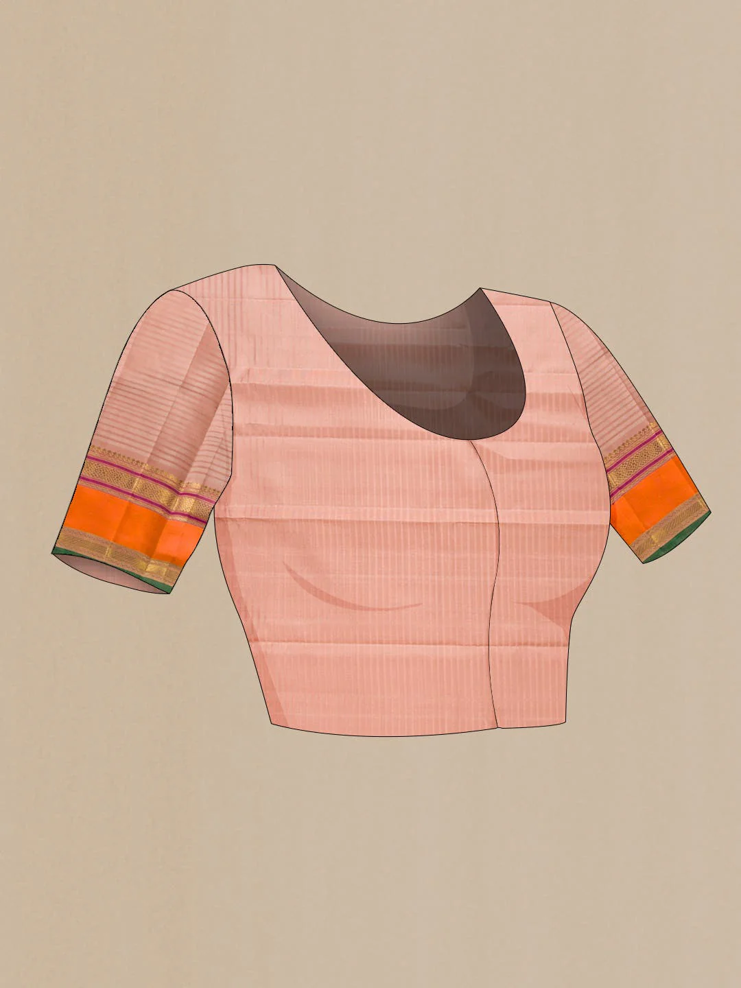 Pure Silk Pure Zari Pink Kanchipuram Saree - Image 7