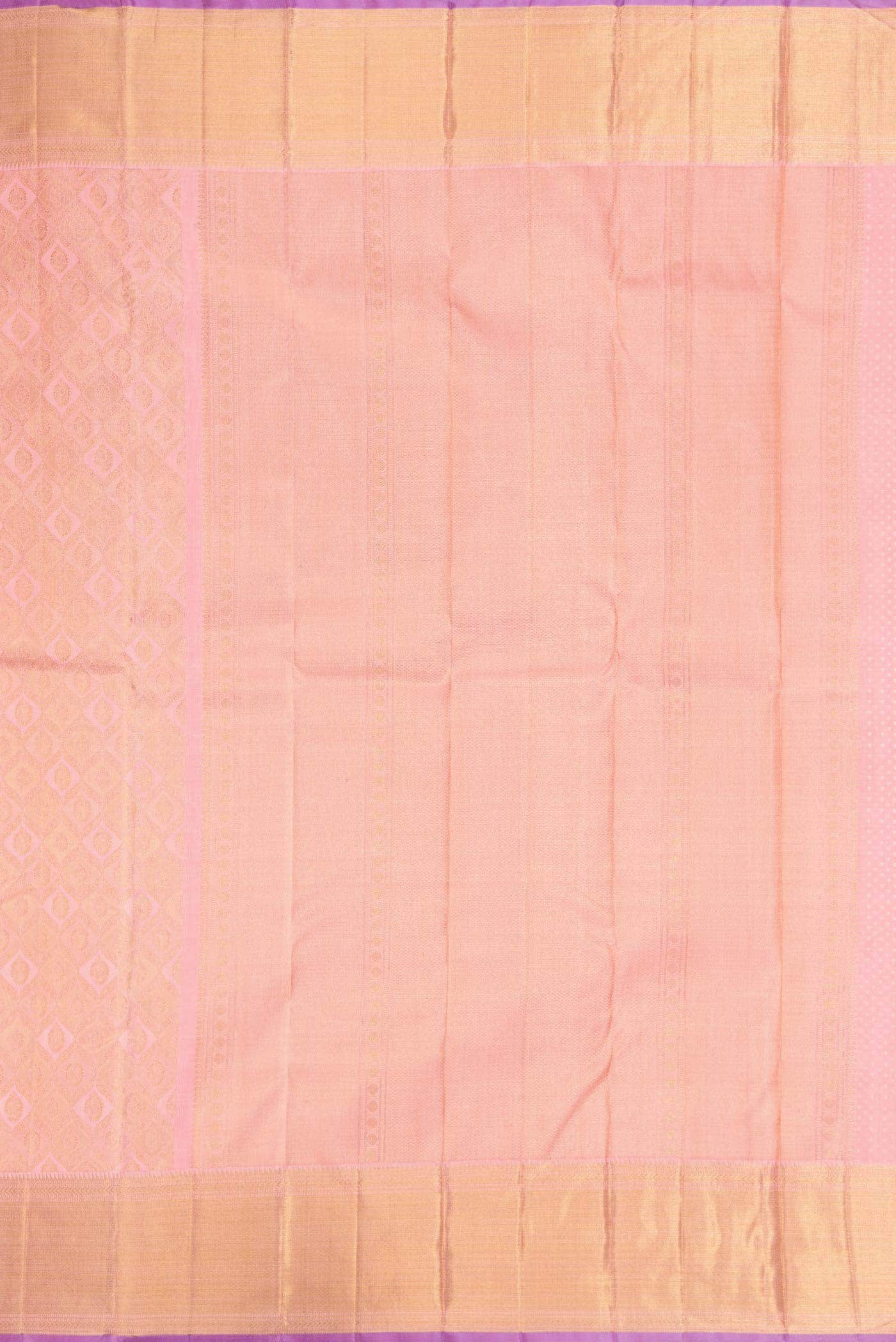 Pure Silk Pure Zari Pink Kanjivaram Saree - Image 5