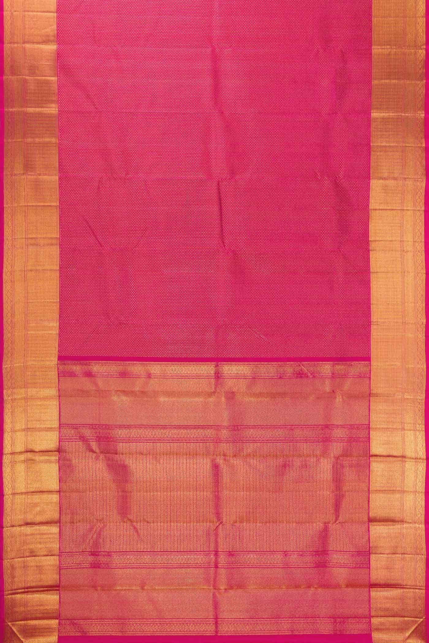 Pure Silk Pure Zari Pink Kanjivaram Saree - Image 4