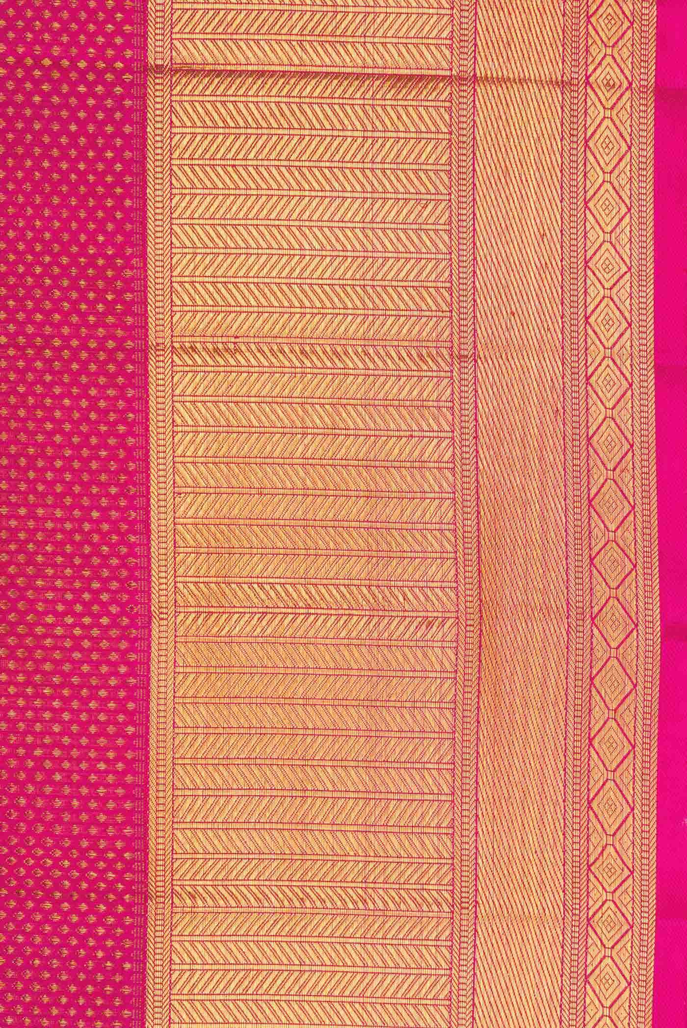 Pure Silk Pure Zari Pink Kanjivaram Saree - Image 6