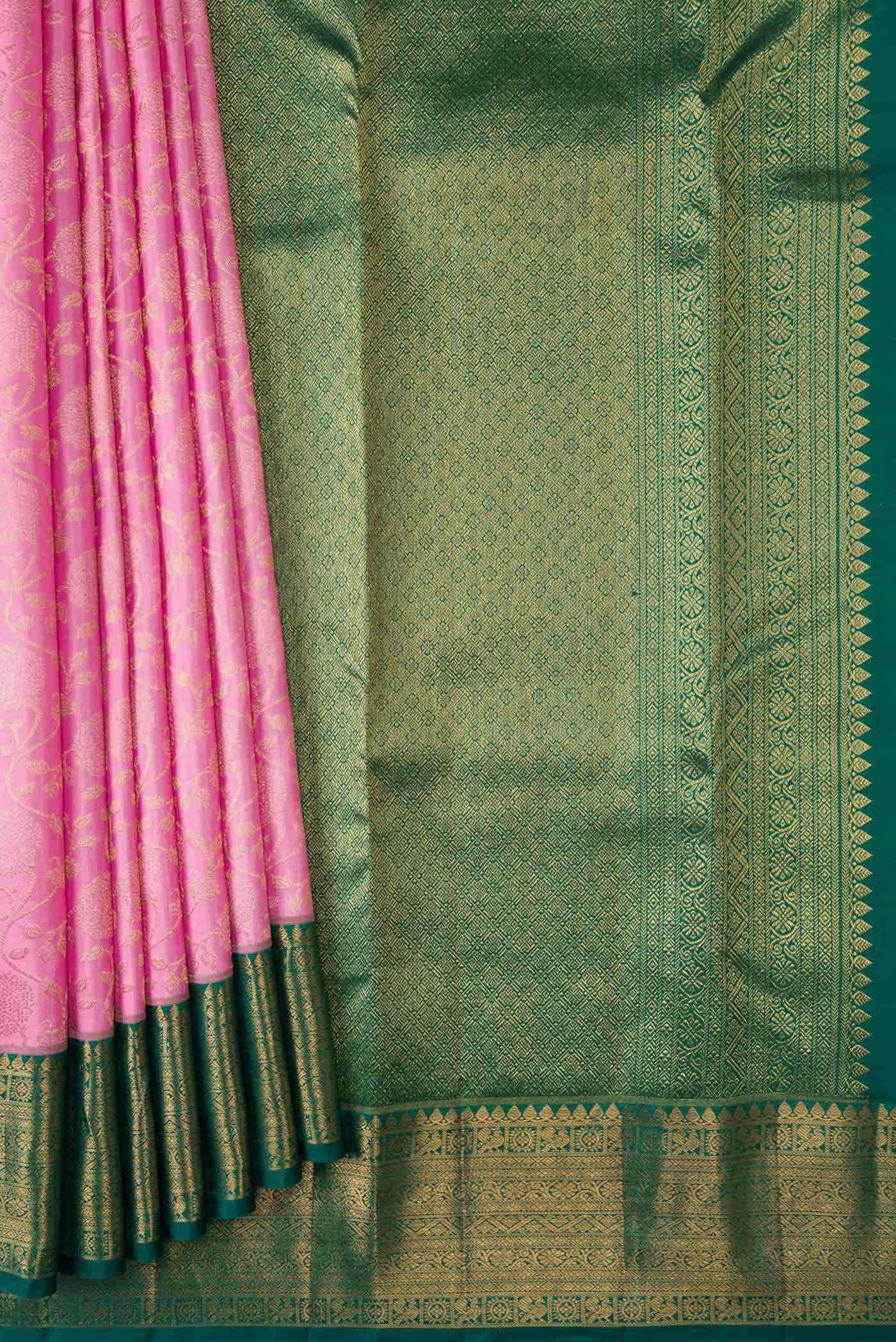Pink Kanchipuram Silk Saree - Image 2