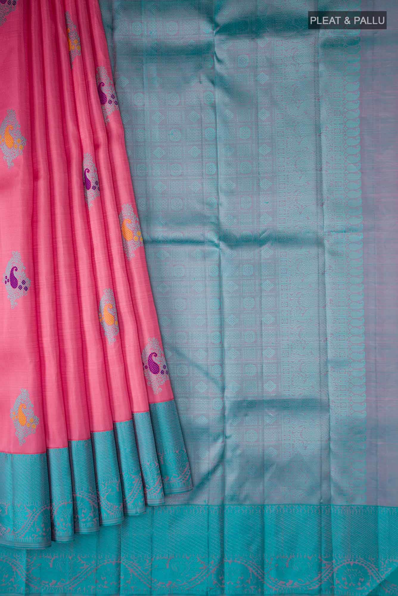 Pink Kanjivaram Silk Saree - Image 2