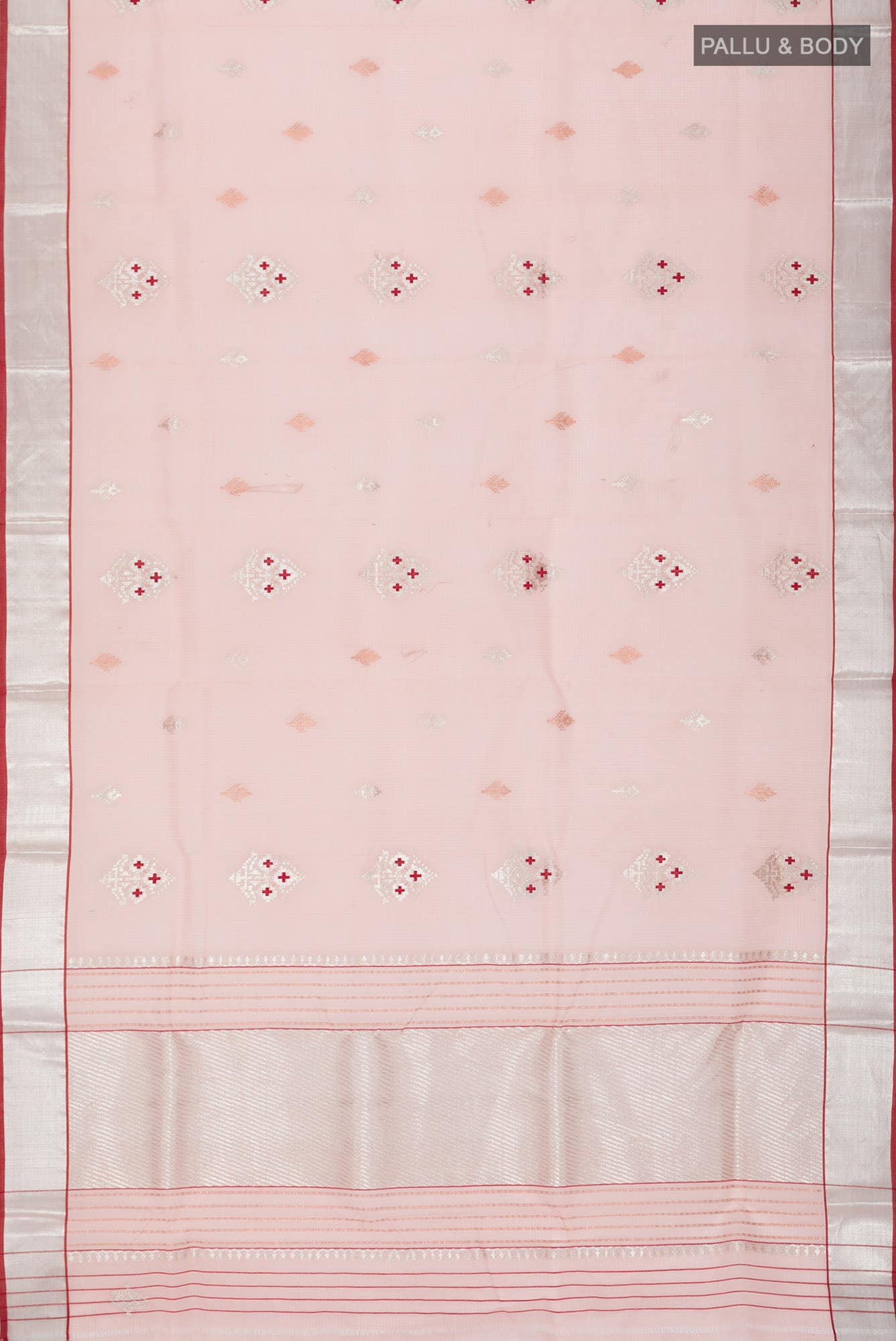 Pink Kora Silk Saree - Image 4