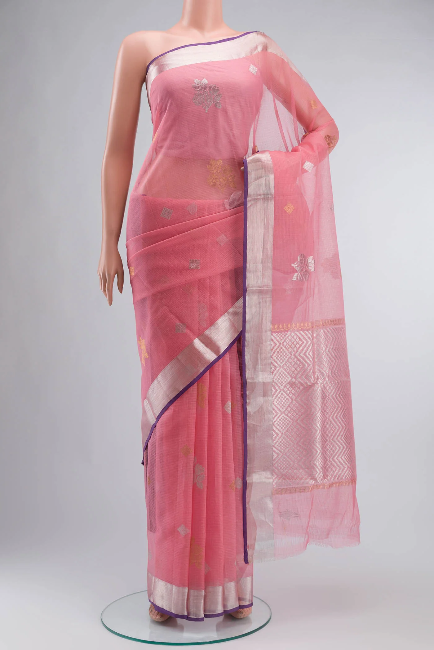 Pink Kota Silk Saree
