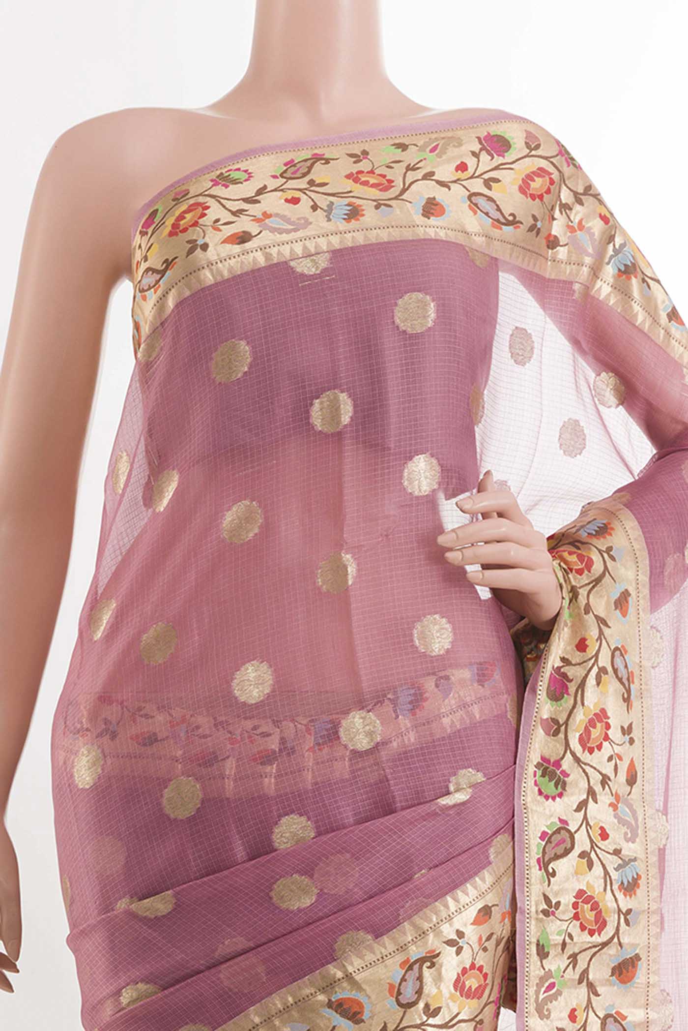 Pink Kota Silk Saree - Image 2