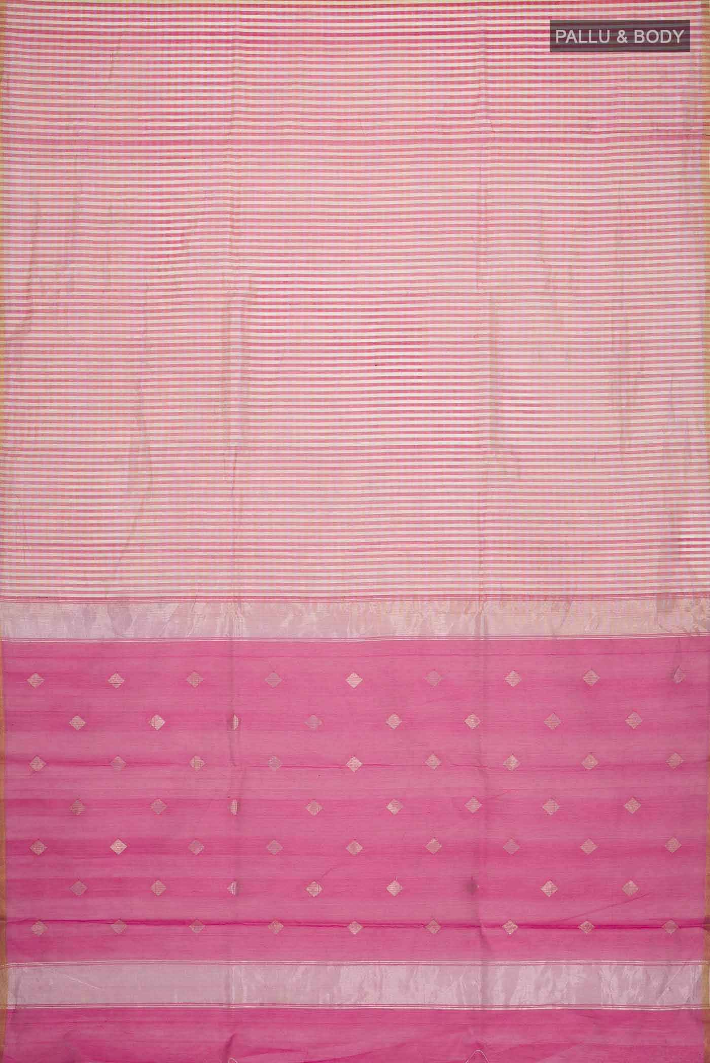 Pink Maheshwari Silk Cotton Saree - Image 3