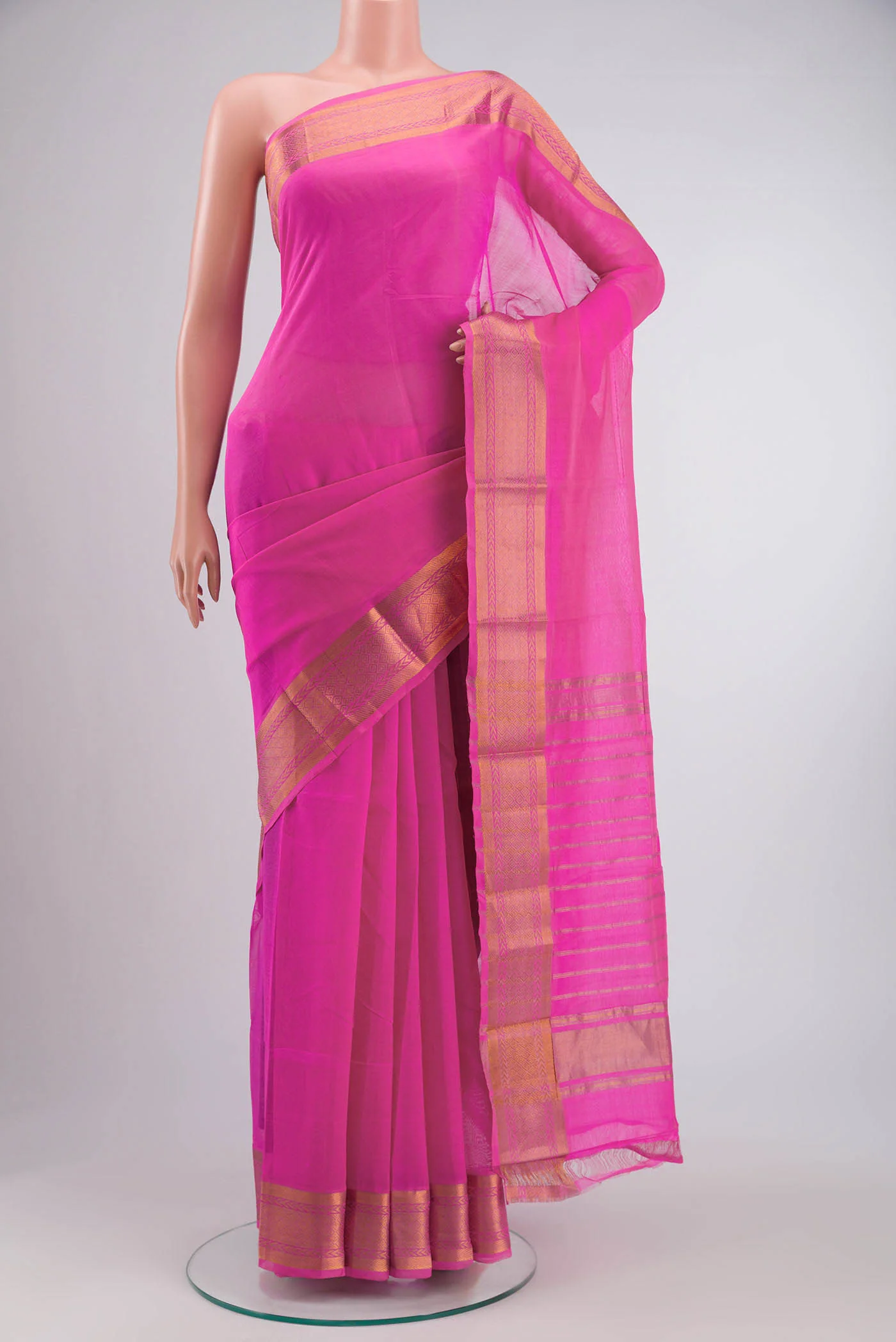 Pink Mangalagiri Cotton Saree