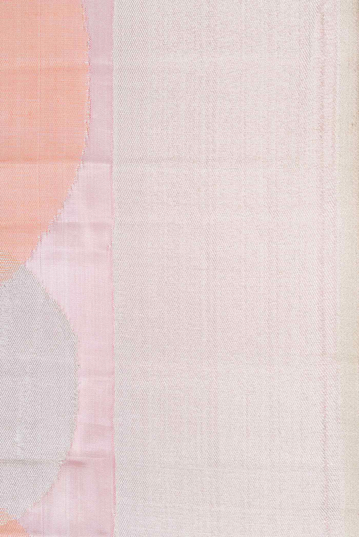 Pink , Maroon and Orange Dual Tone Kanjivaram Silk Saree - Image 3
