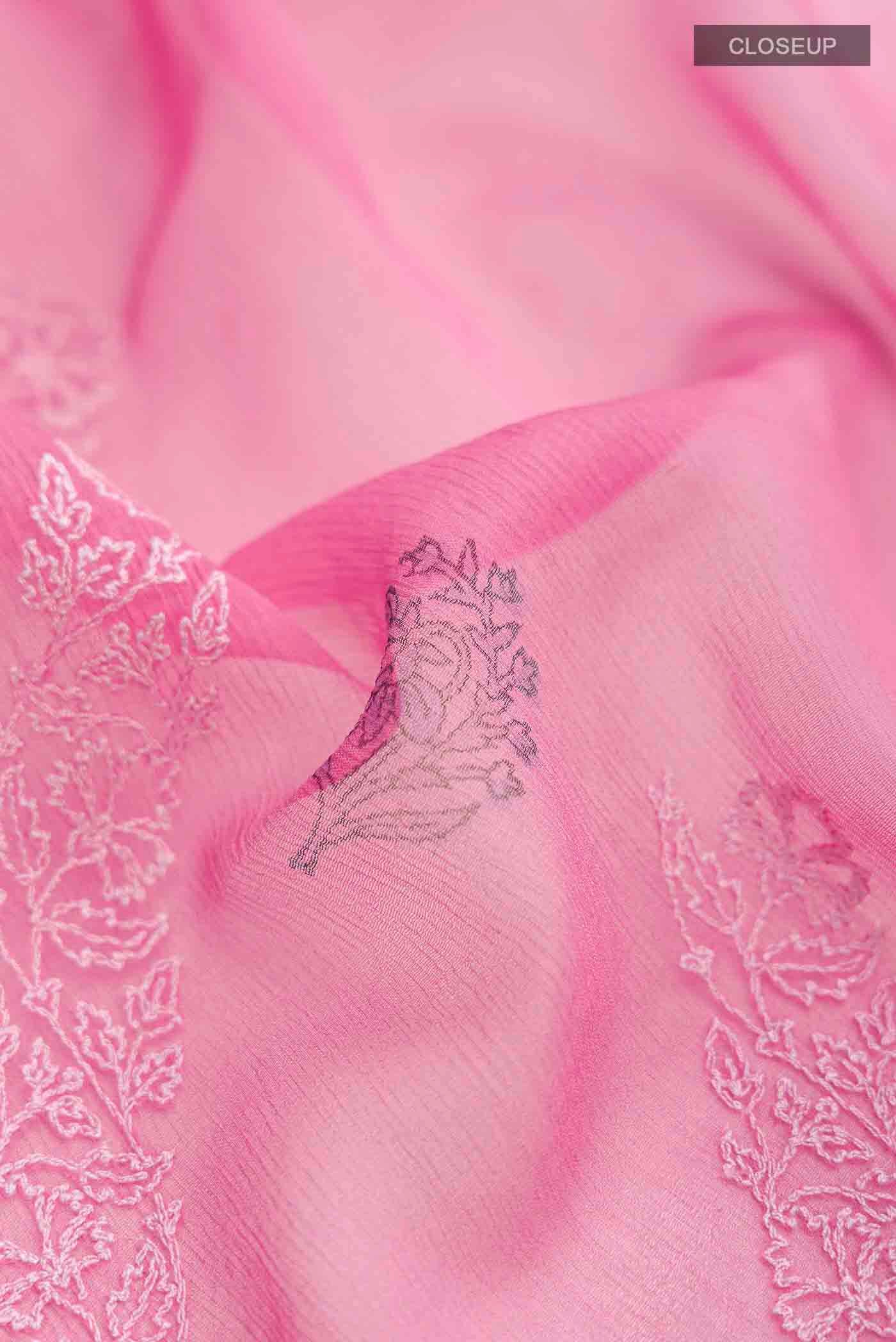 Pink Mysore Chiffon Saree - Image 2