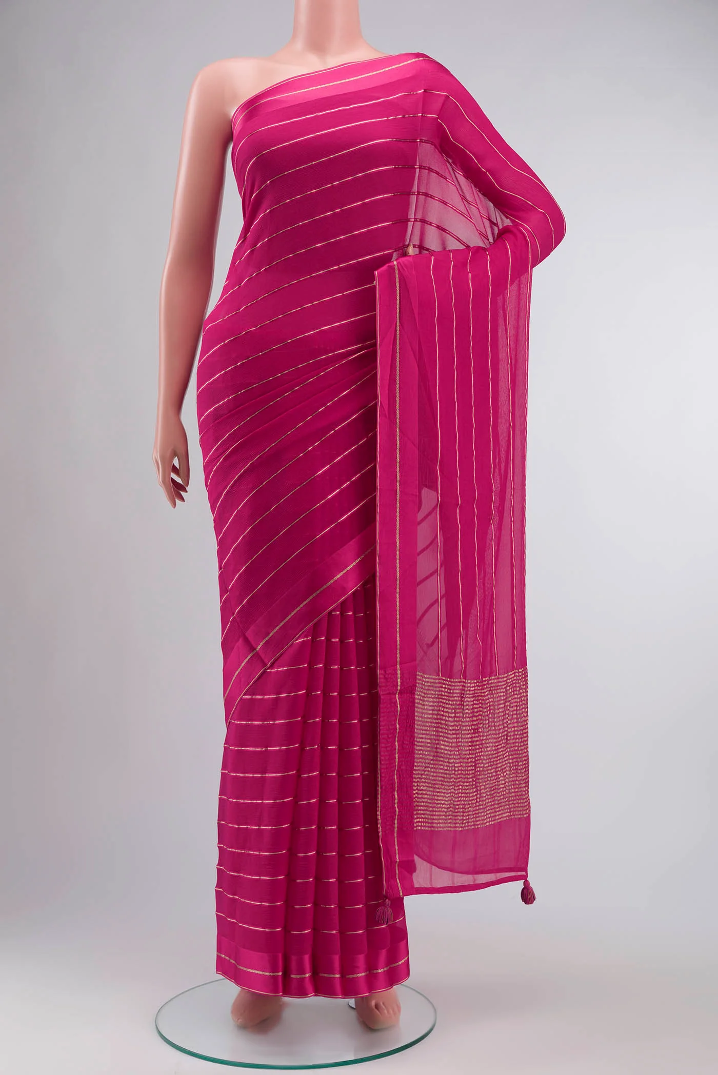 Pink Mysore Chiffon Saree
