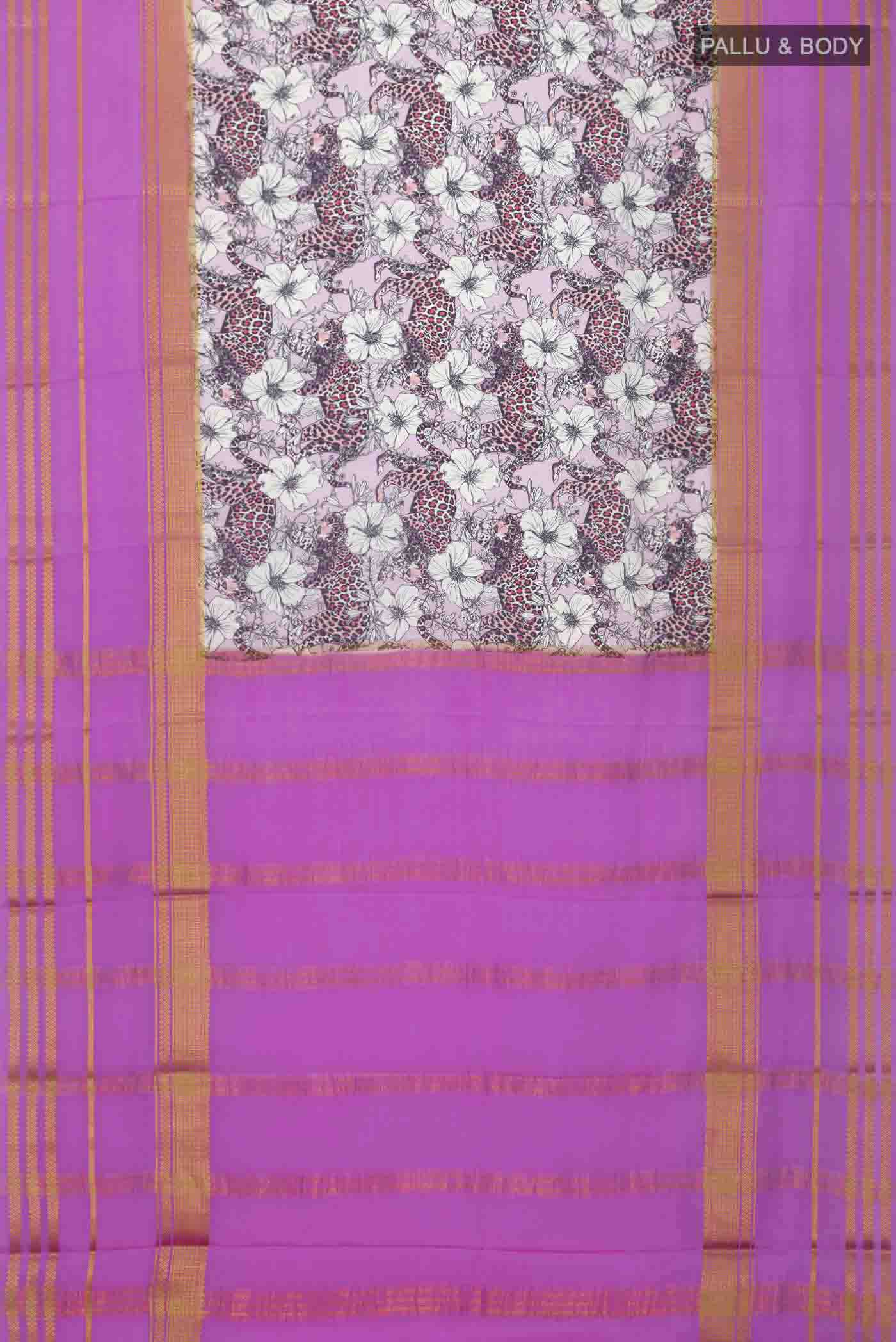 Lavender Mysore Crepe Saree - Image 5