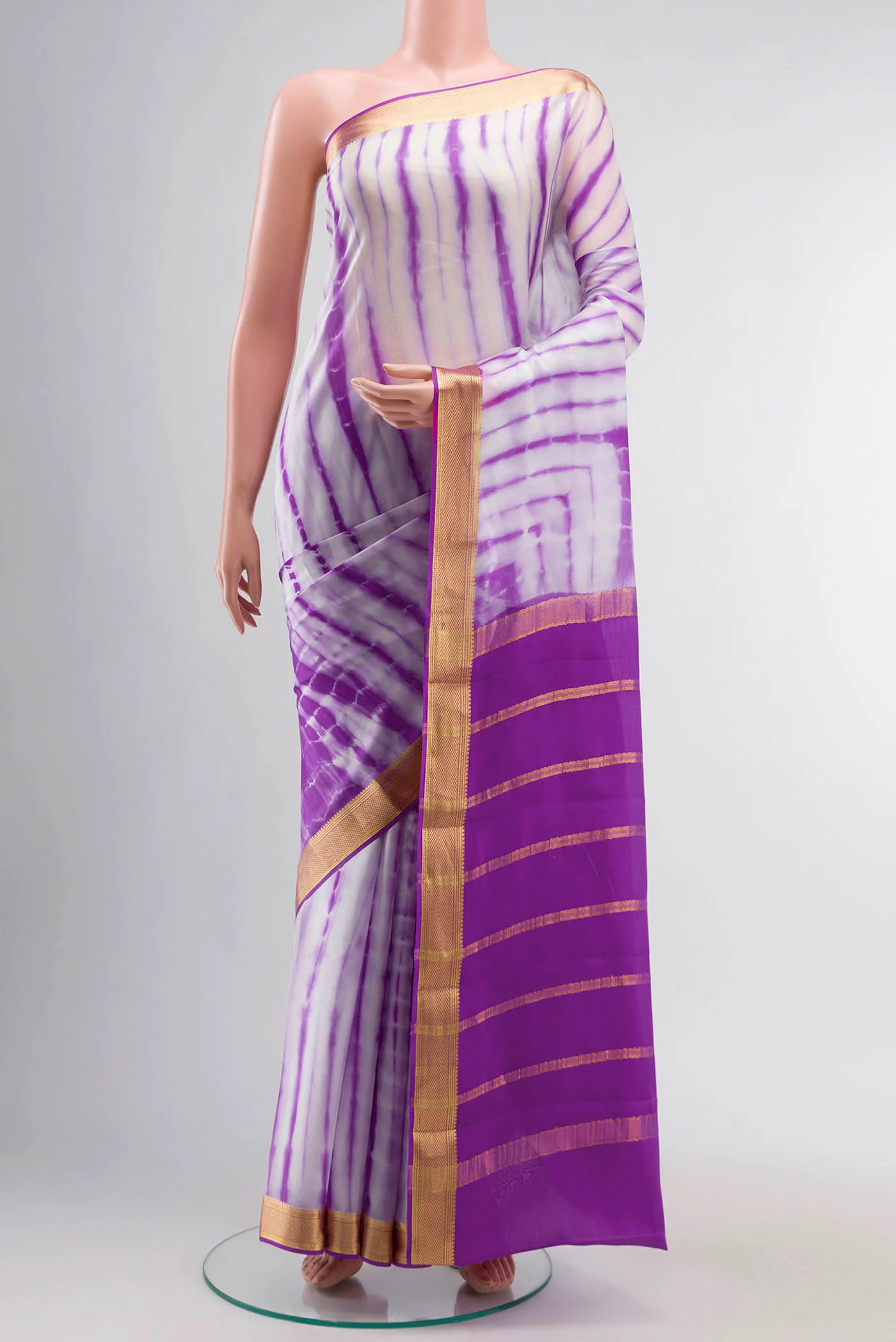 Multi Color Mysore Crepe Saree