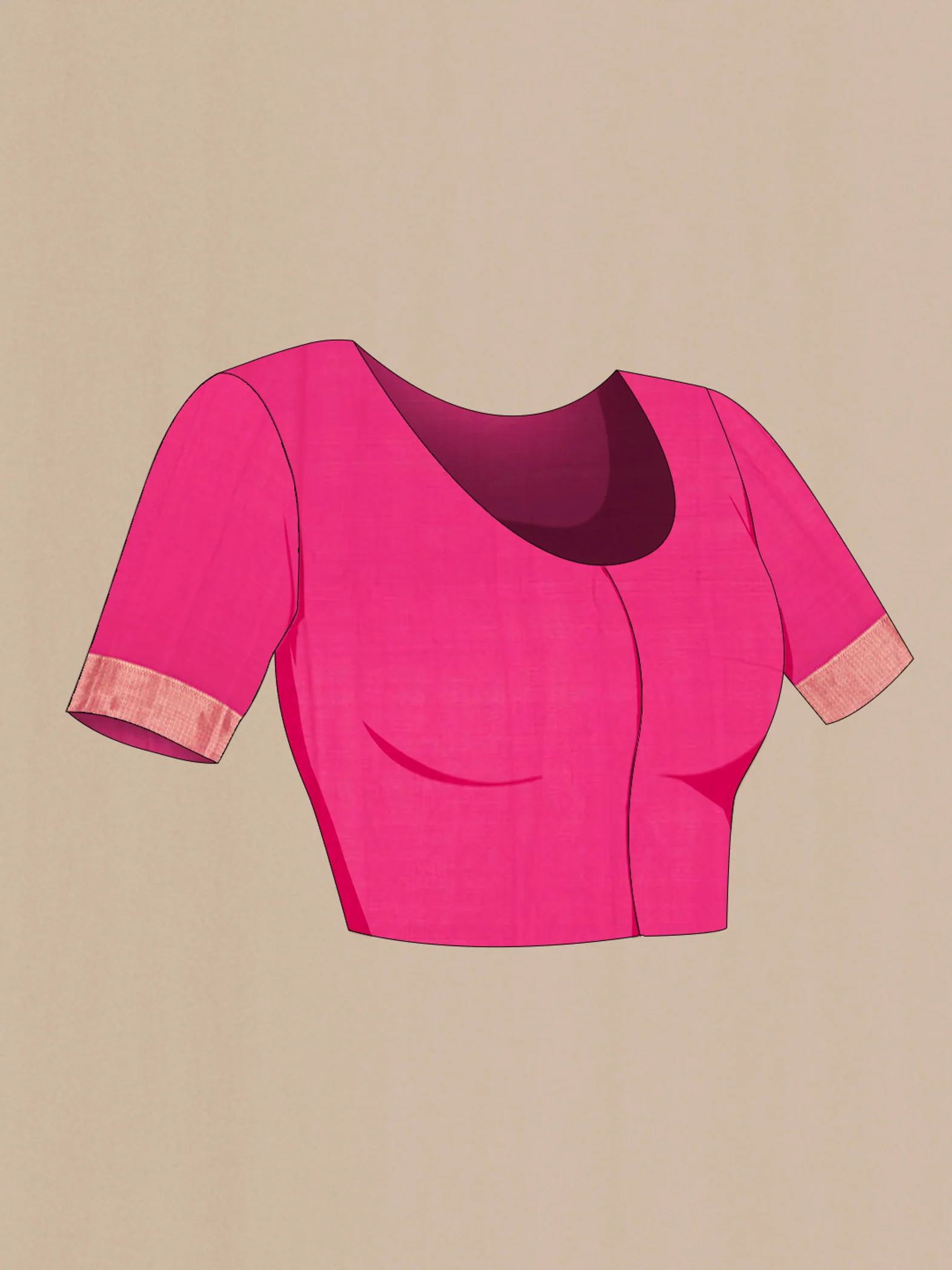 Pink Mysore Crepe Saree - Image 4