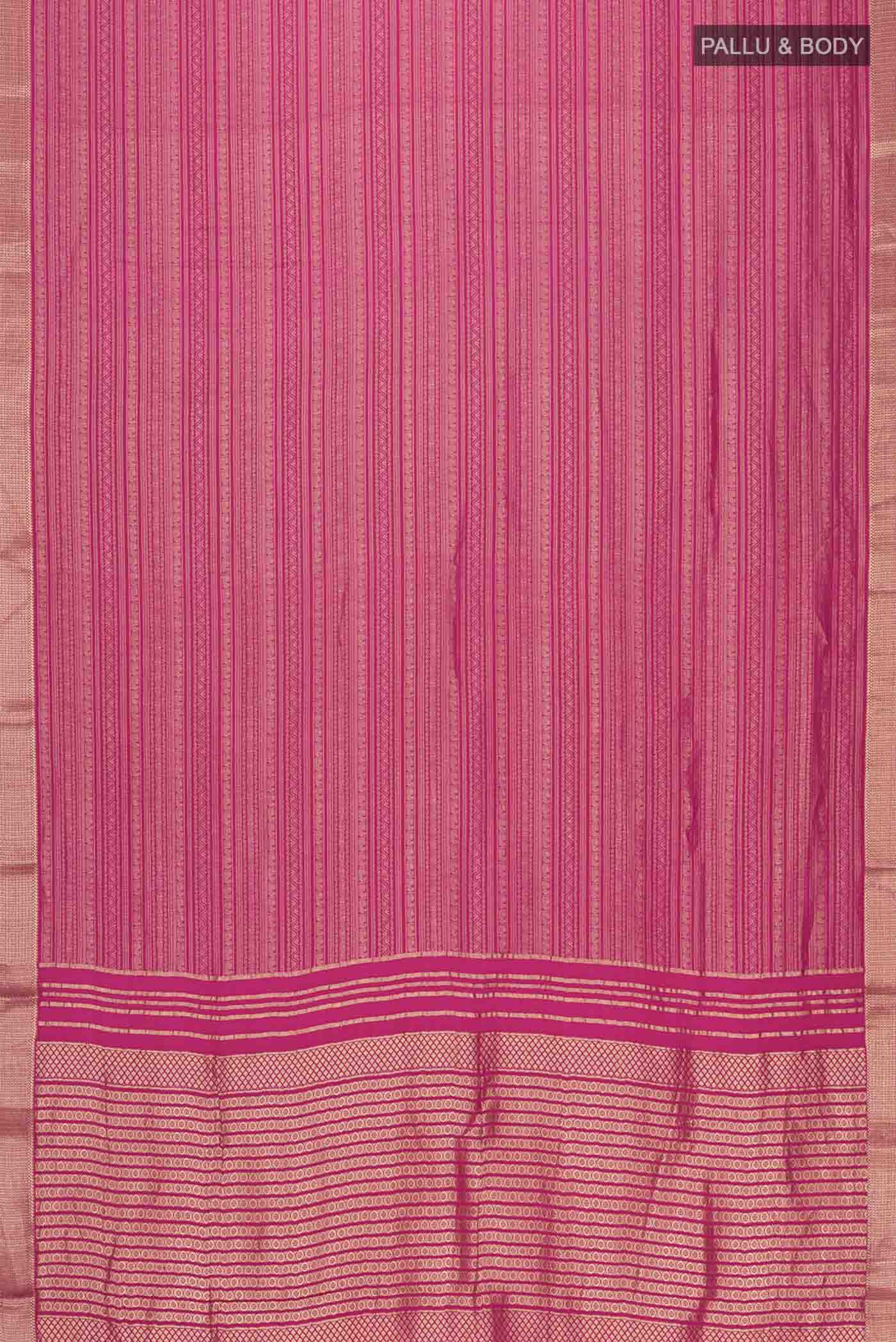 Pink Mysore Crepe Saree - Image 5